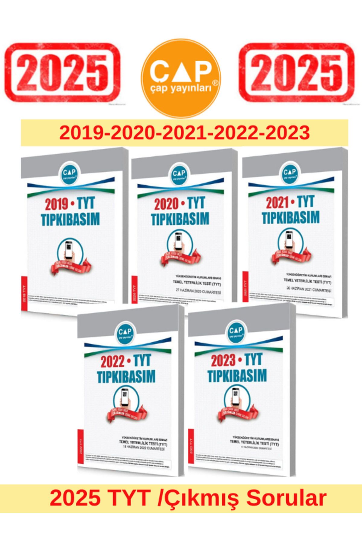 Ens Yayıncılık Çap Yayınları 2025 Tyt Sınavı 2019-2020-2021-2022-2023 Tıpkı Basım Çıkmış Sorular