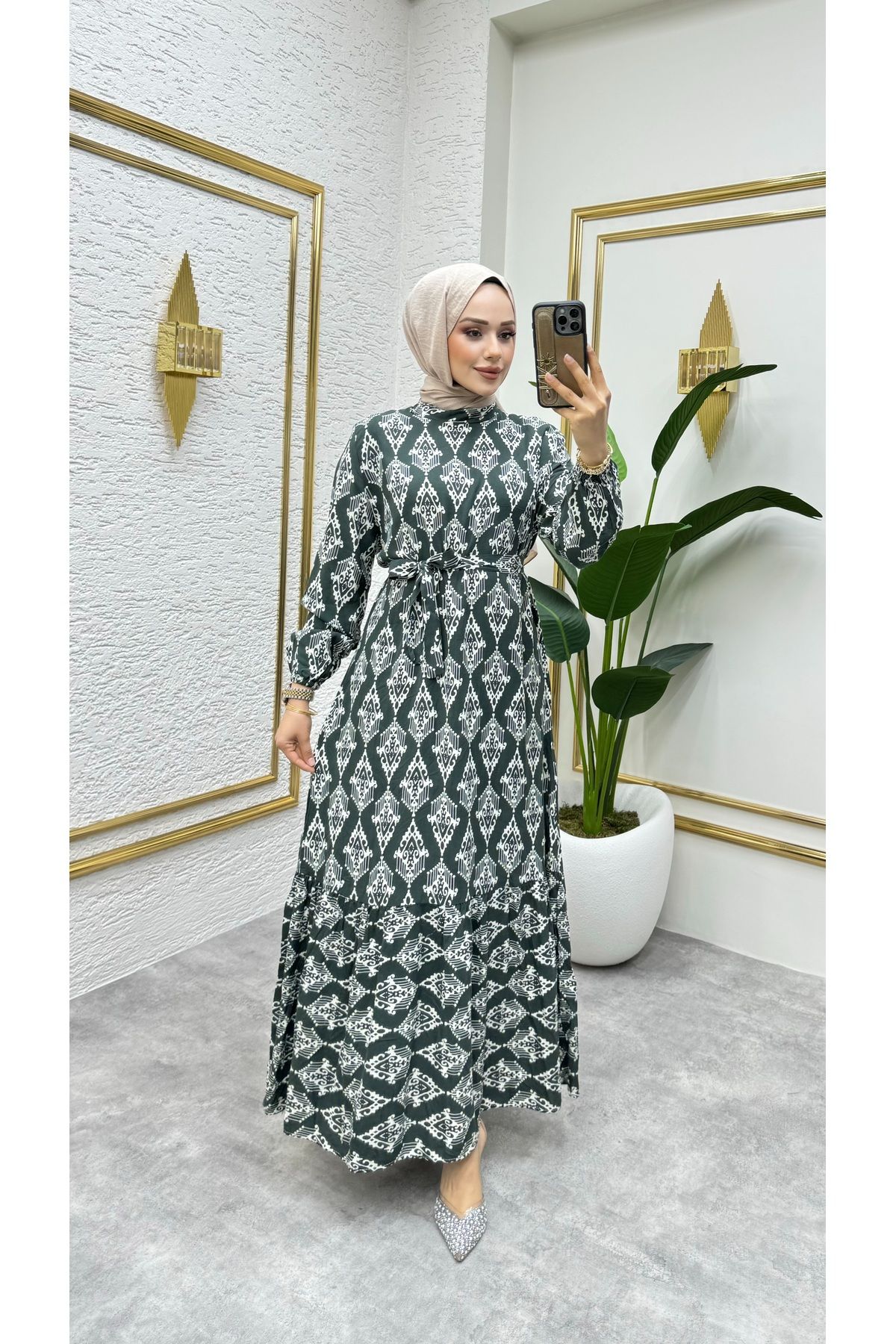 HMZ tesettür elbise leopar