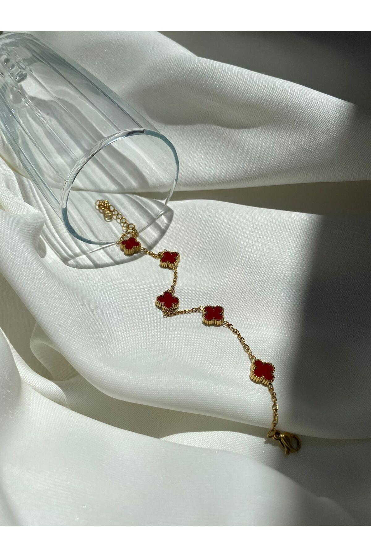 Bellamy Jewelry Bordo Yonca Bileklik - Gold