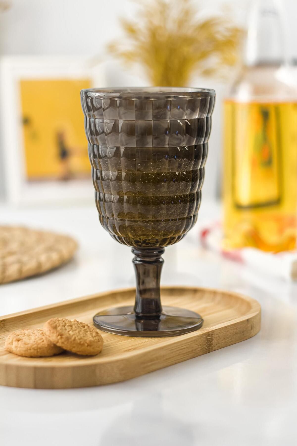 HSDemirci Allegra Füme 6 lı Kadeh Bardak Seti 750 ml Akrilik Malzeme - Cam Değildir Kırılmaya Dayanıklı