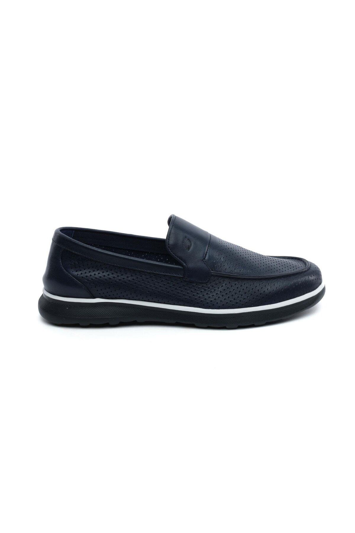 Greyder 64694 Lacivert Hakiki Deri Erkek Comfort Ayakkabı
