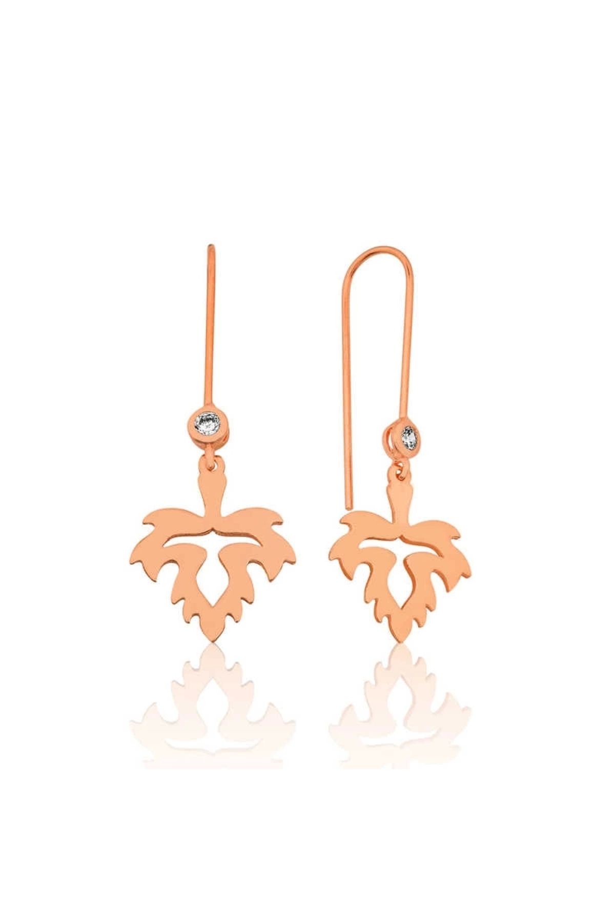 luz&pos Gümüş Yaprak Sallantılı Küpe