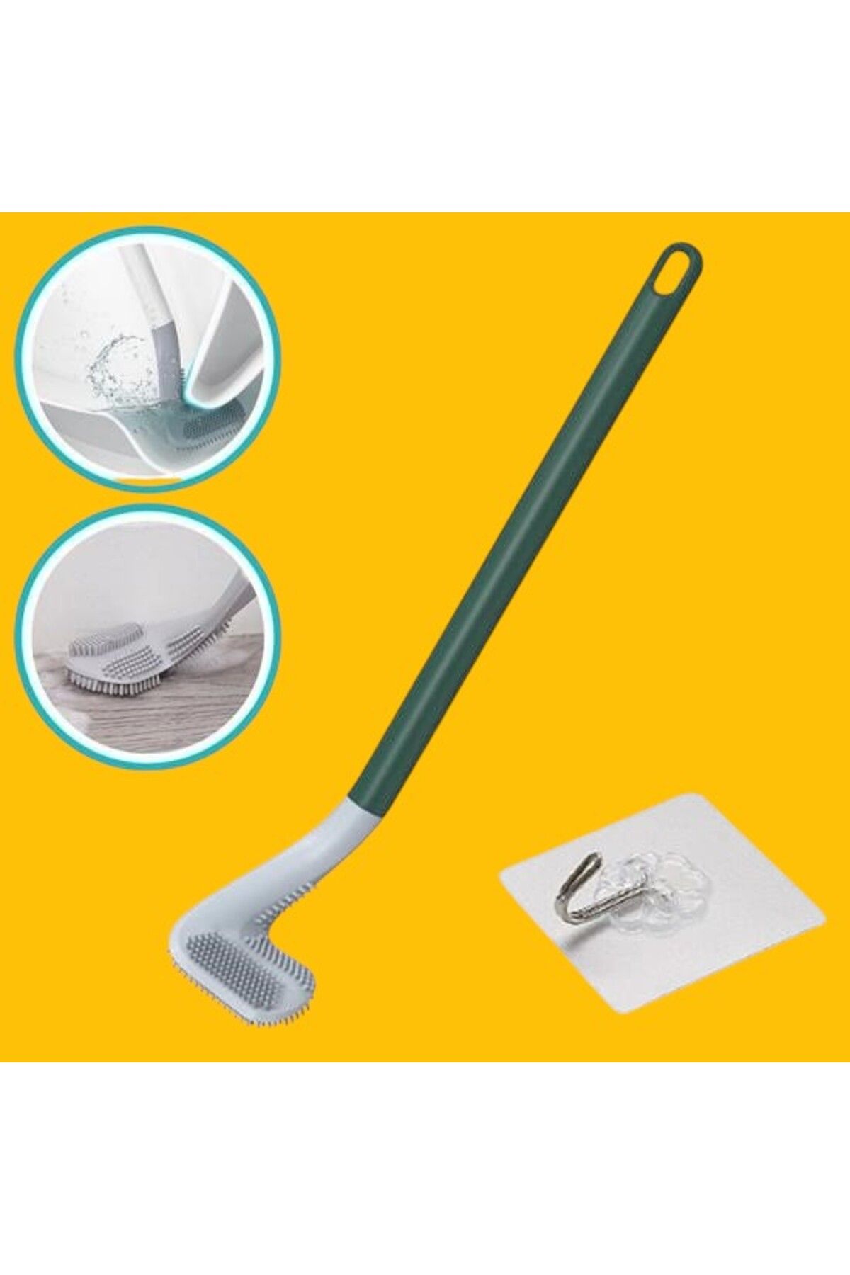 PratikAI Golf Tasarımlı Silikon WC Fırçası | Hijyenik & Yapışkan Kancalı