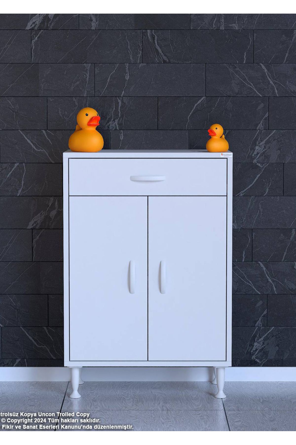 Modilayn 60 x 88 x 32,5 cm 1 Çekmece 1 Raf 2 Bölmeli Organizatör Düzenleyici Çok Amaçlı Mutfak Dolabı