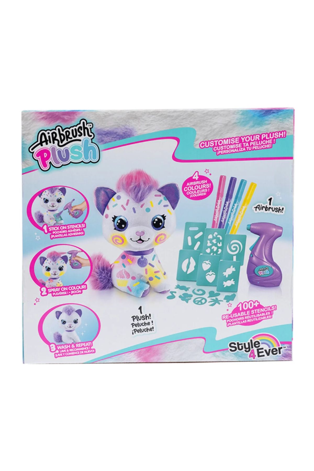 swilex Airbrush Plush Boyanıp Yıkanabilen Peluş Kedi