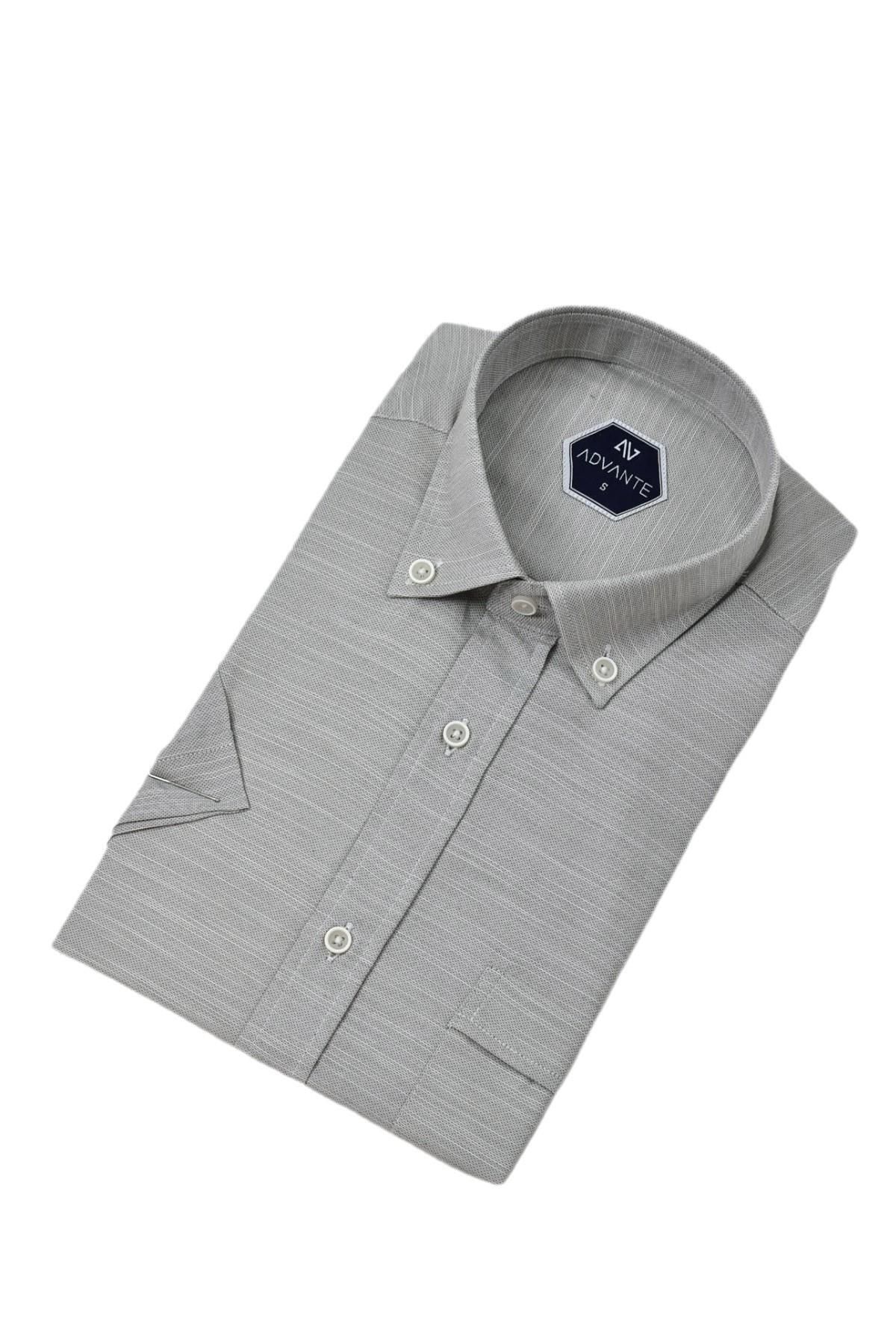 ADVANTE-Men's Classic Single Pocket Short Sleeve Shirt Bgl-St04554 3