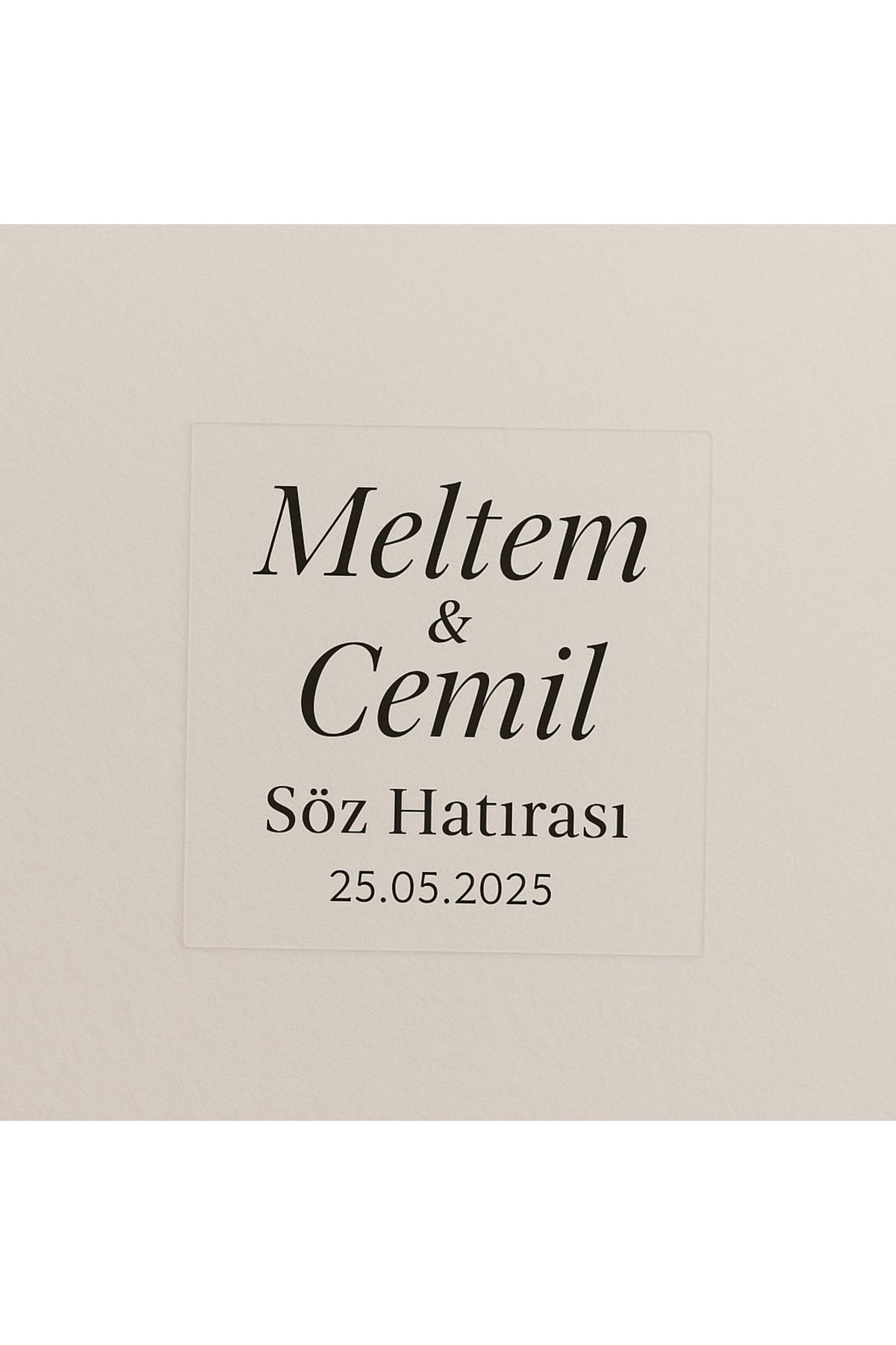 Sym Hediyelik 110 Adet Kişiye Özel Kına Nişan Söz Nikah Düğün Etiketi Şeffaf Sticker 3x3 Cm