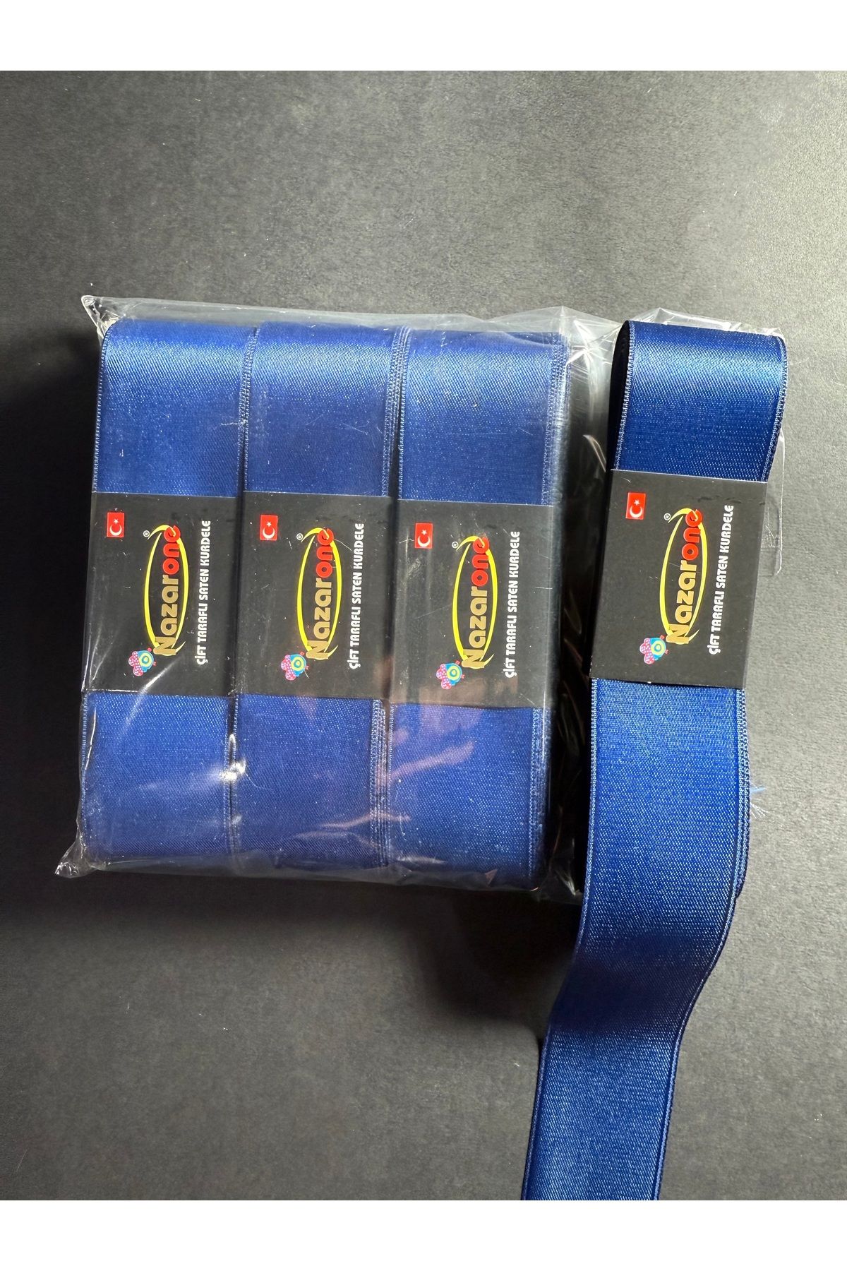 Home 4 cm saten kurdele lacivert renk 4’lü (4*10=40metre)