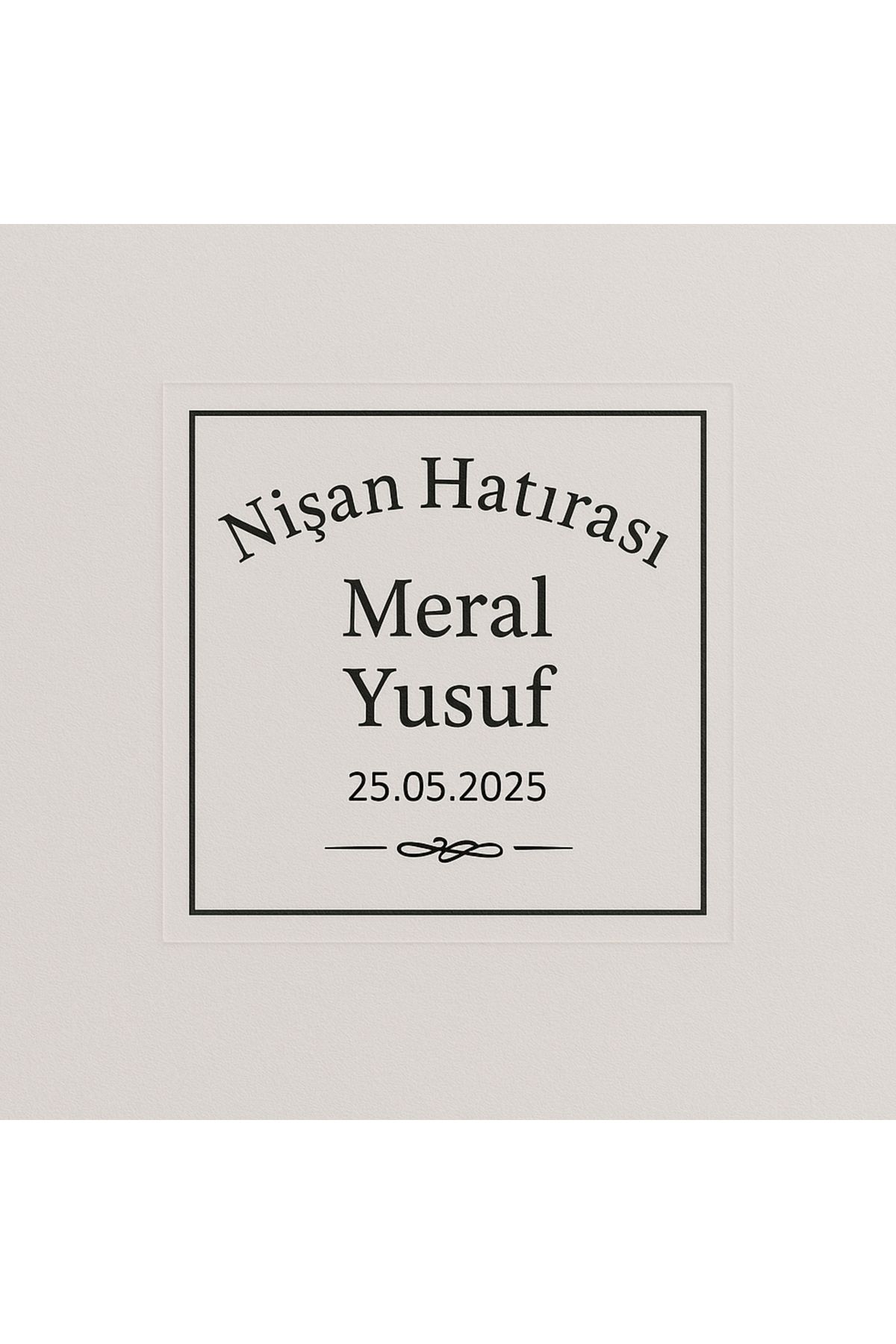 Sym Hediyelik 110 Adet Kişiye Özel Kına Nişan Söz Nikah Düğün Etiketi Şeffaf Sticker 3x3 Cm