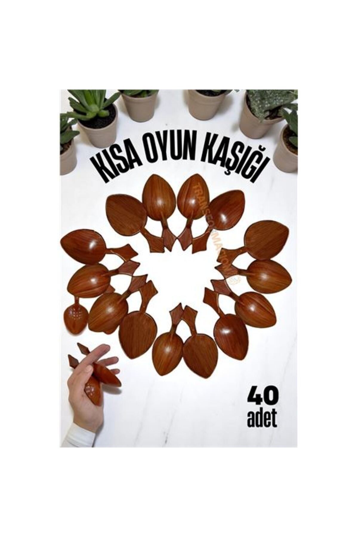 TYYLİ Kısa Oyun Kaşığı Halk Oyunu Kaşığı - Kına Kaşığı Kısa Saplı Zeybek Oyun Kaşığı 40 ADET