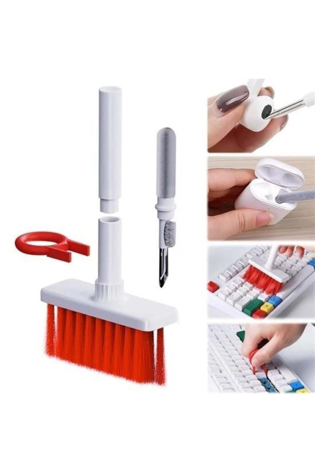 swilex Çok Amaçlı Kırmızı Hassas Fırça Başlıklı Bilgisayar Laptop Temizleme Fırçası
