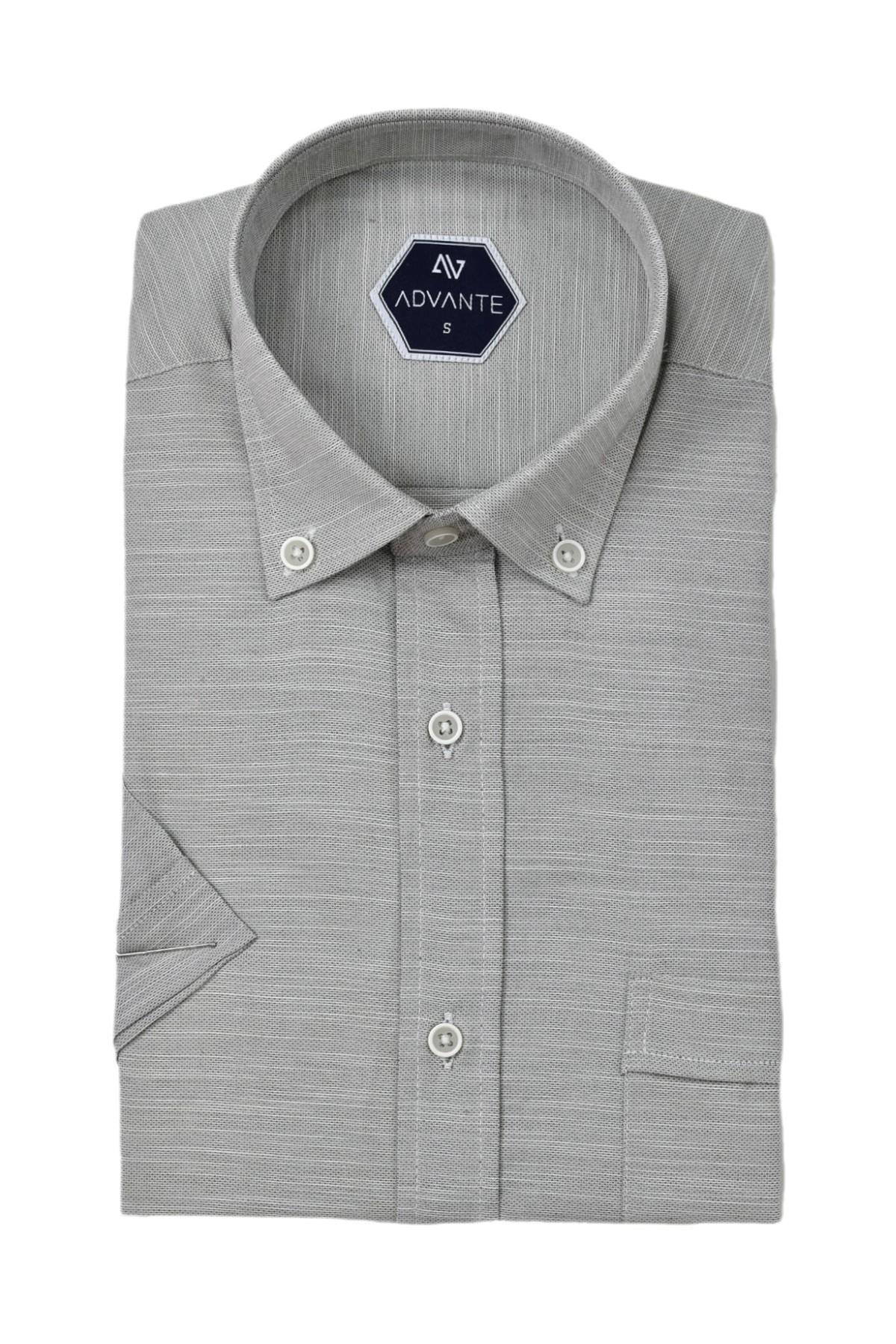 ADVANTE-Men's Classic Single Pocket Short Sleeve Shirt Bgl-St04554 2