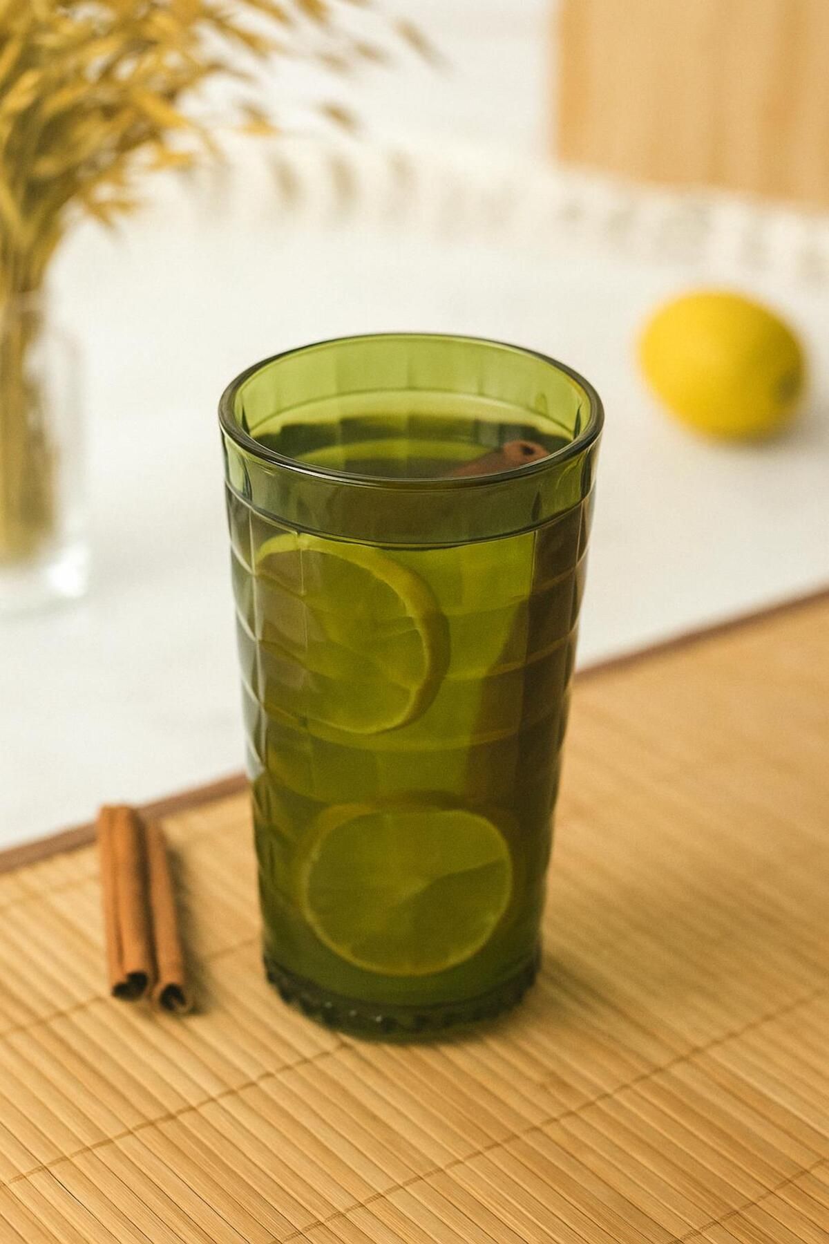 HSDemirci Allegra Koyu Yeşil 6 lı Bardak Seti 750 ml Akrilik Malzeme - Cam Değildir Kırılmaya Dayanık