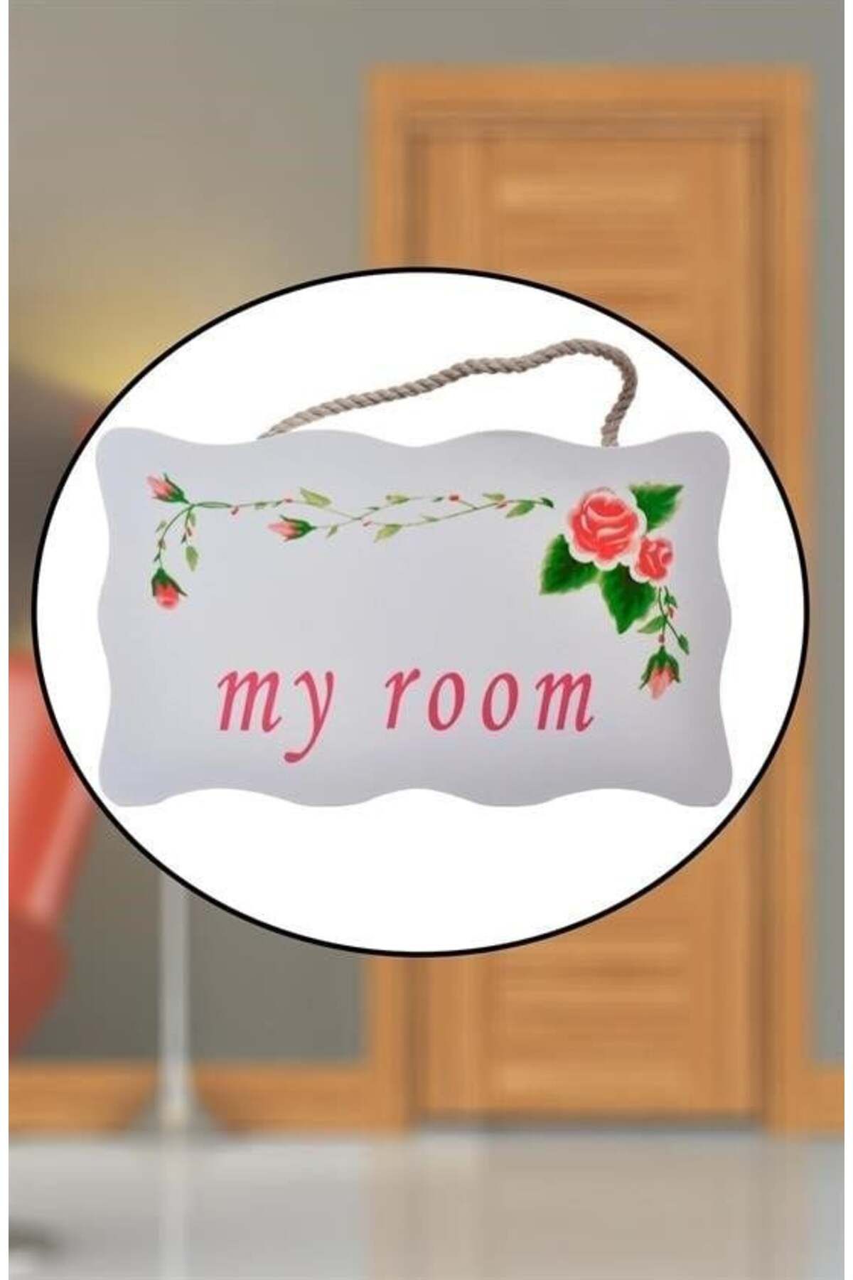 swilex Decotown My Room Benim Odam Çiçek Desenli Kapı Askısı