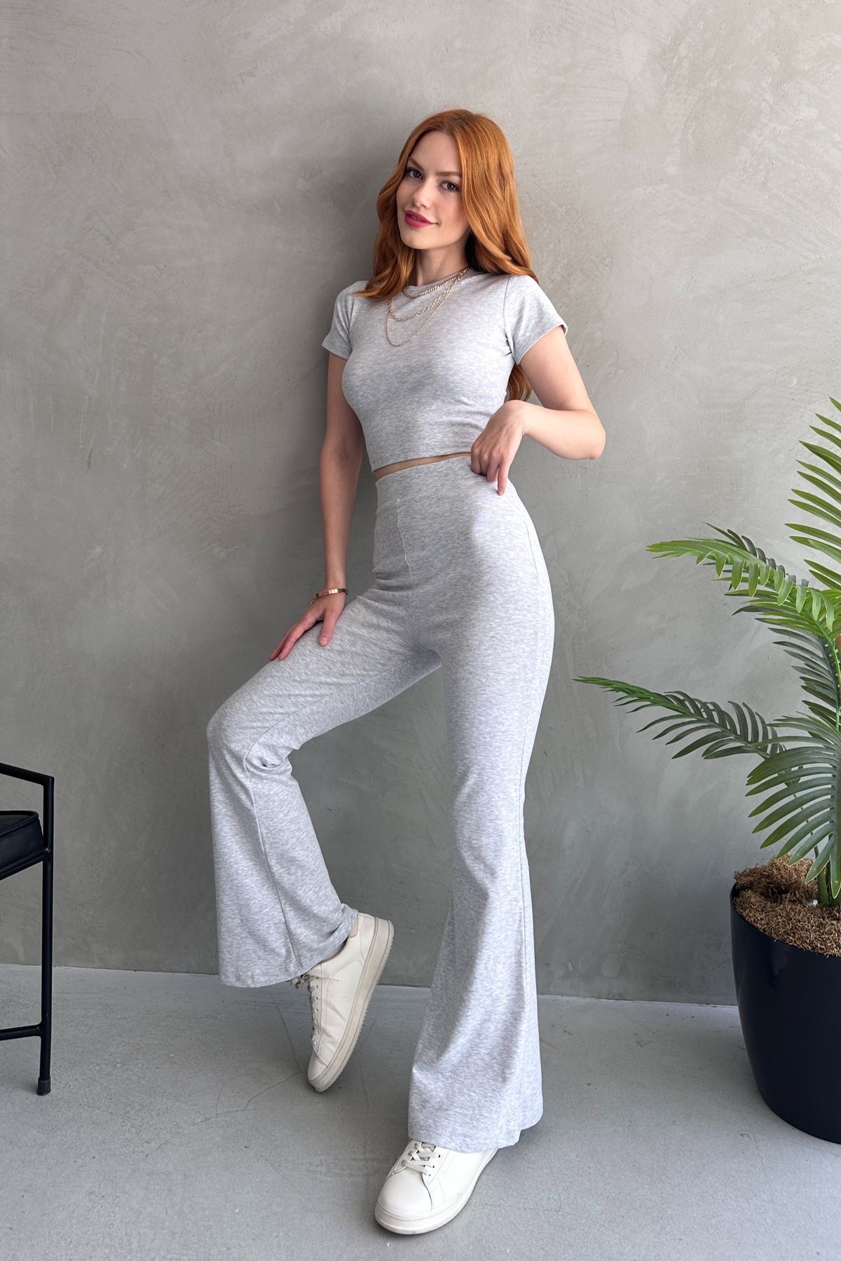 Rabi Shine KADIN VÜCUDA OTURAN ÖRME ALT-ÜST TAKIM