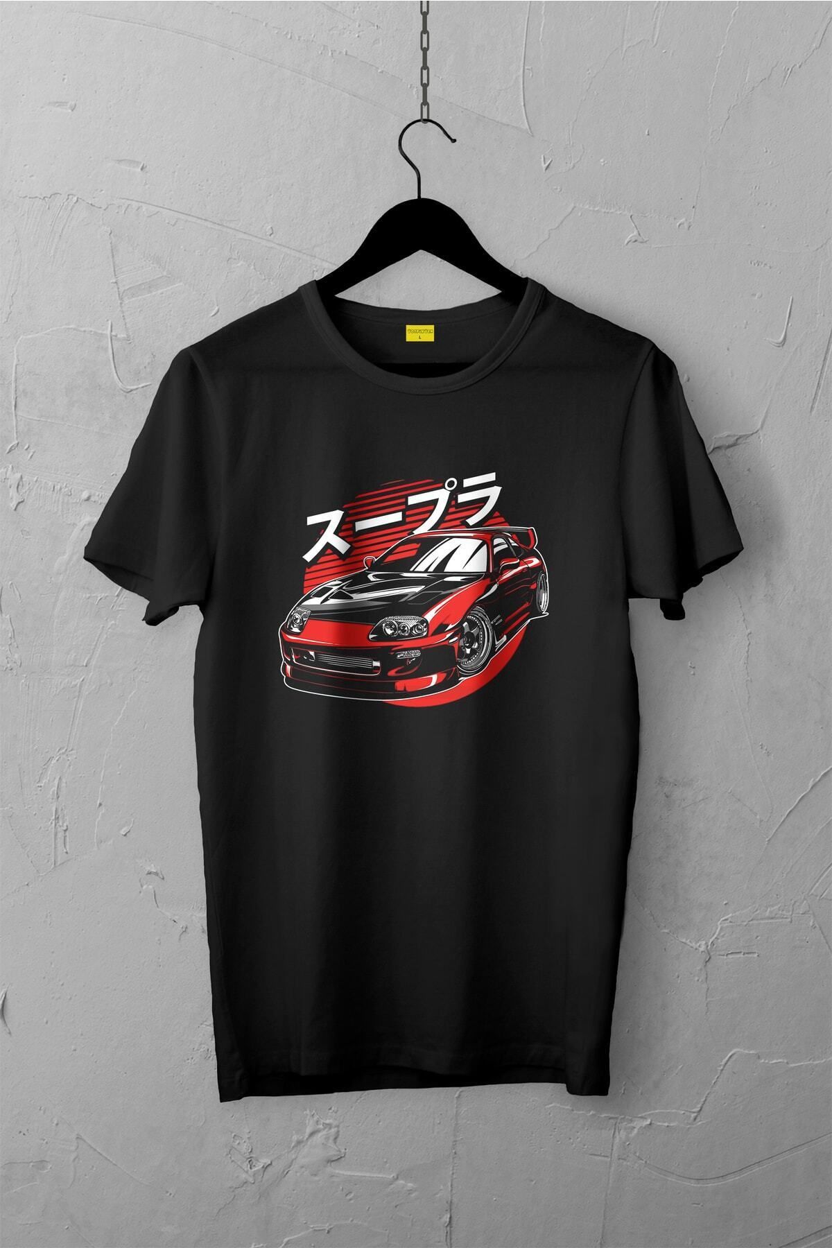 Pisa Art Toyota Supra Design Tshirt , Unisex Premium, Çatlama Solma Yapmaz / Otomobil