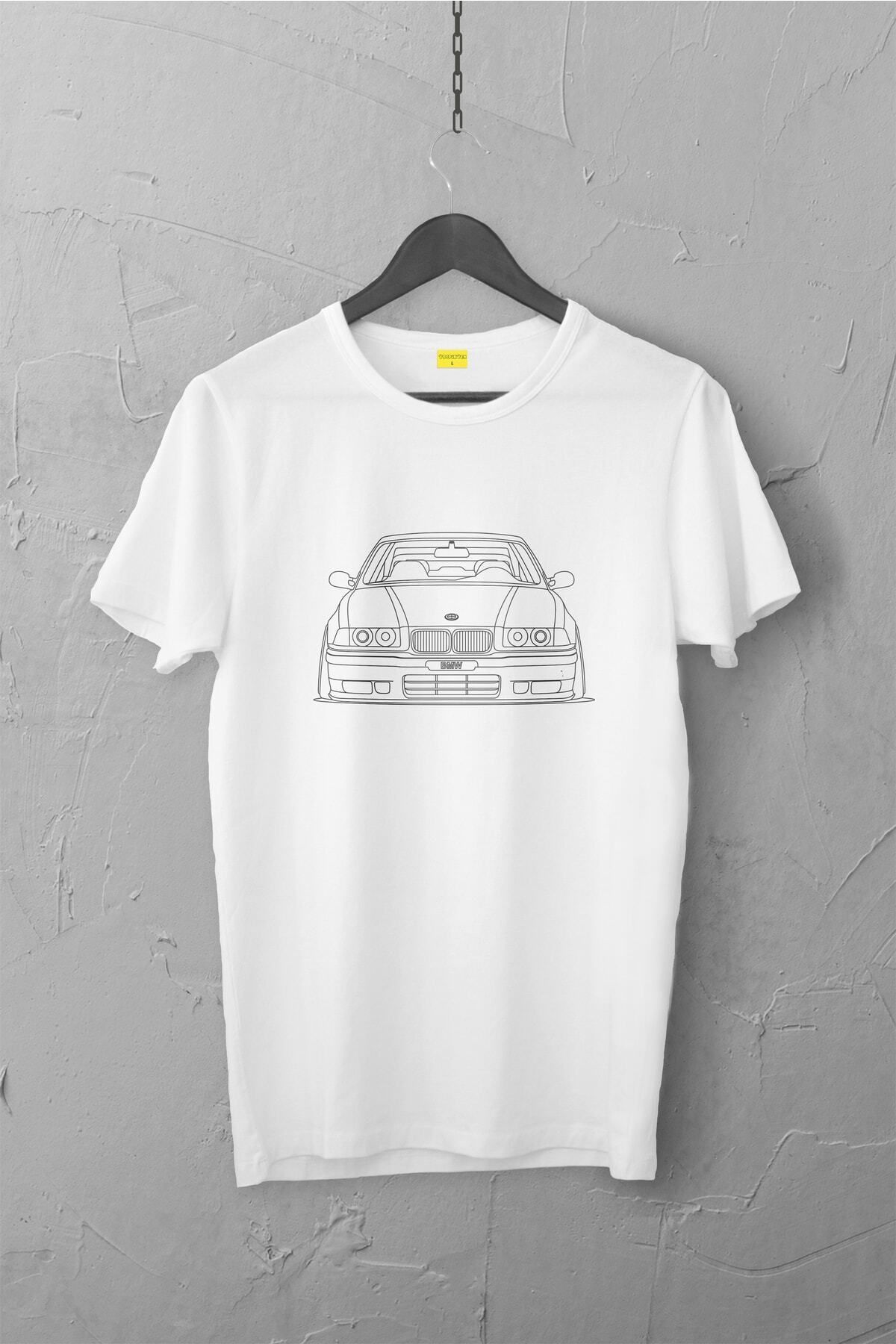 Pisa Art Bmw E36 Tasarımlı Tshirt , Unisex Premium, Çatlama Solma Yapmaz / Otomobil