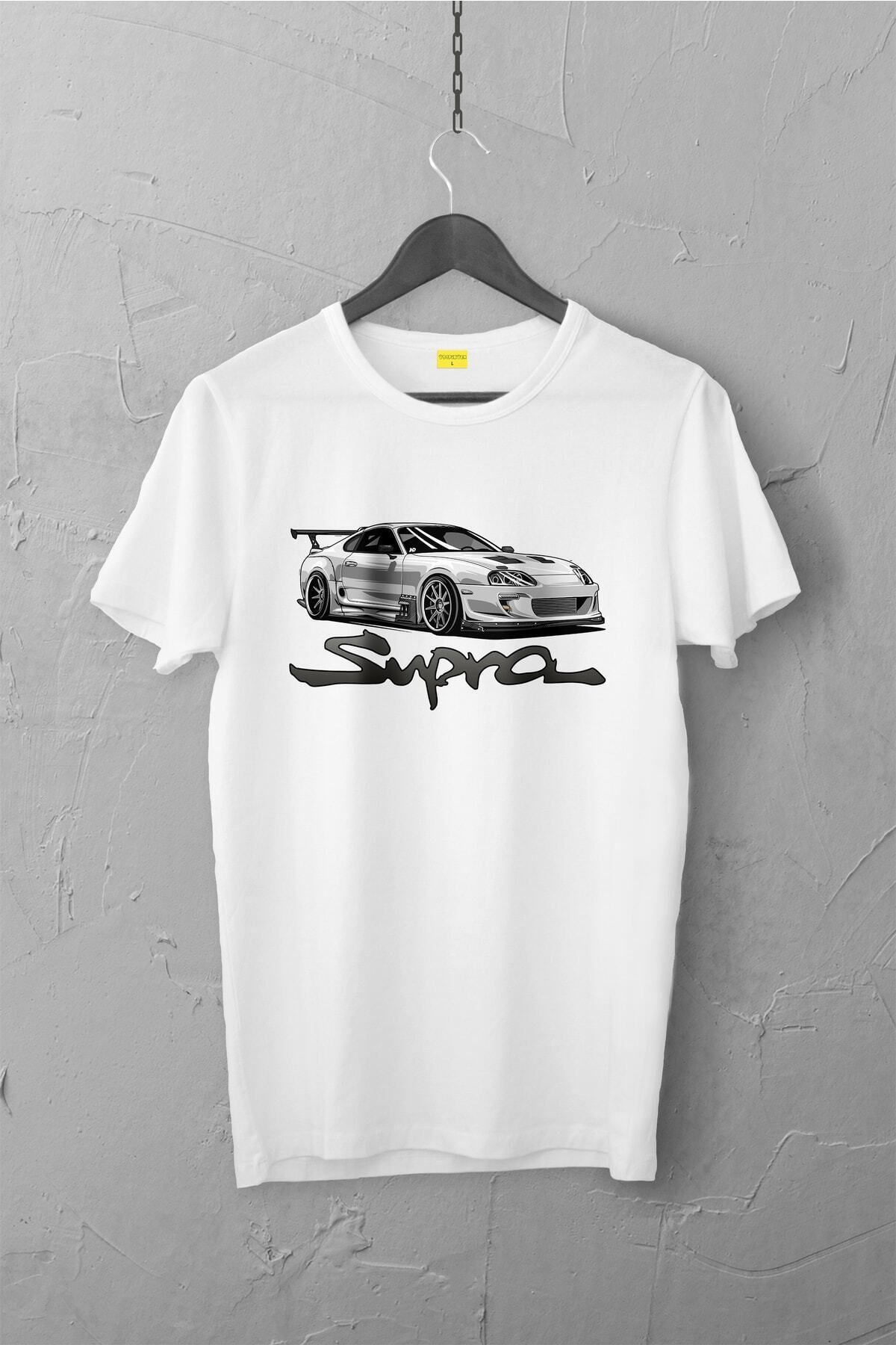 Pisa Art Toyota Supra Design Tshirt , Unisex Premium, Çatlama Solma Yapmaz / Otomobil