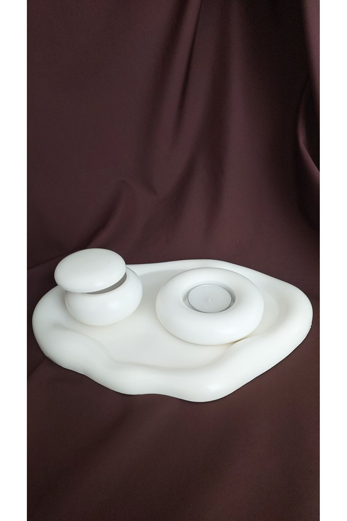 Craft Dekoratif tepside Beyaz 3'lü Set