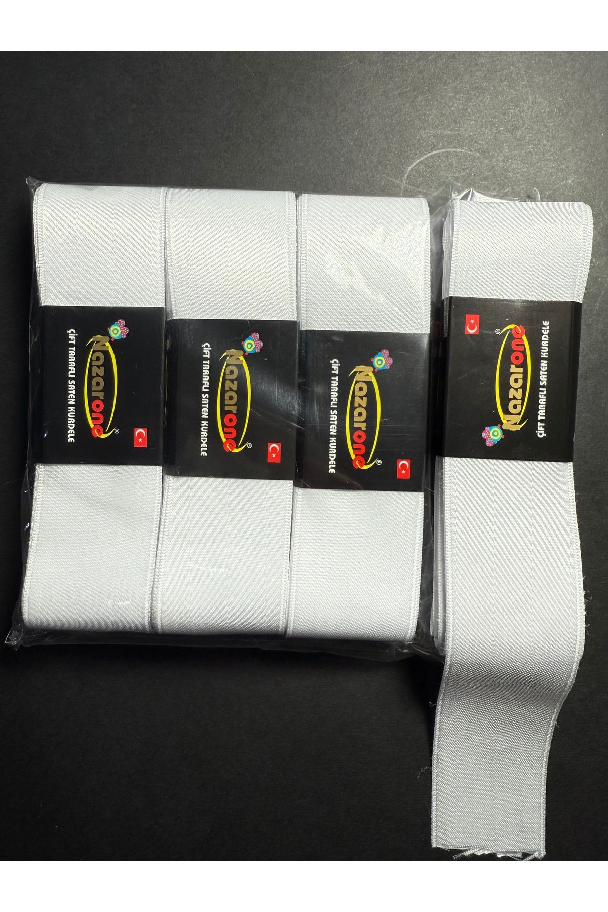Home 4 cm saten kurdele beyaz renk 4’lü (4*10=40metre)