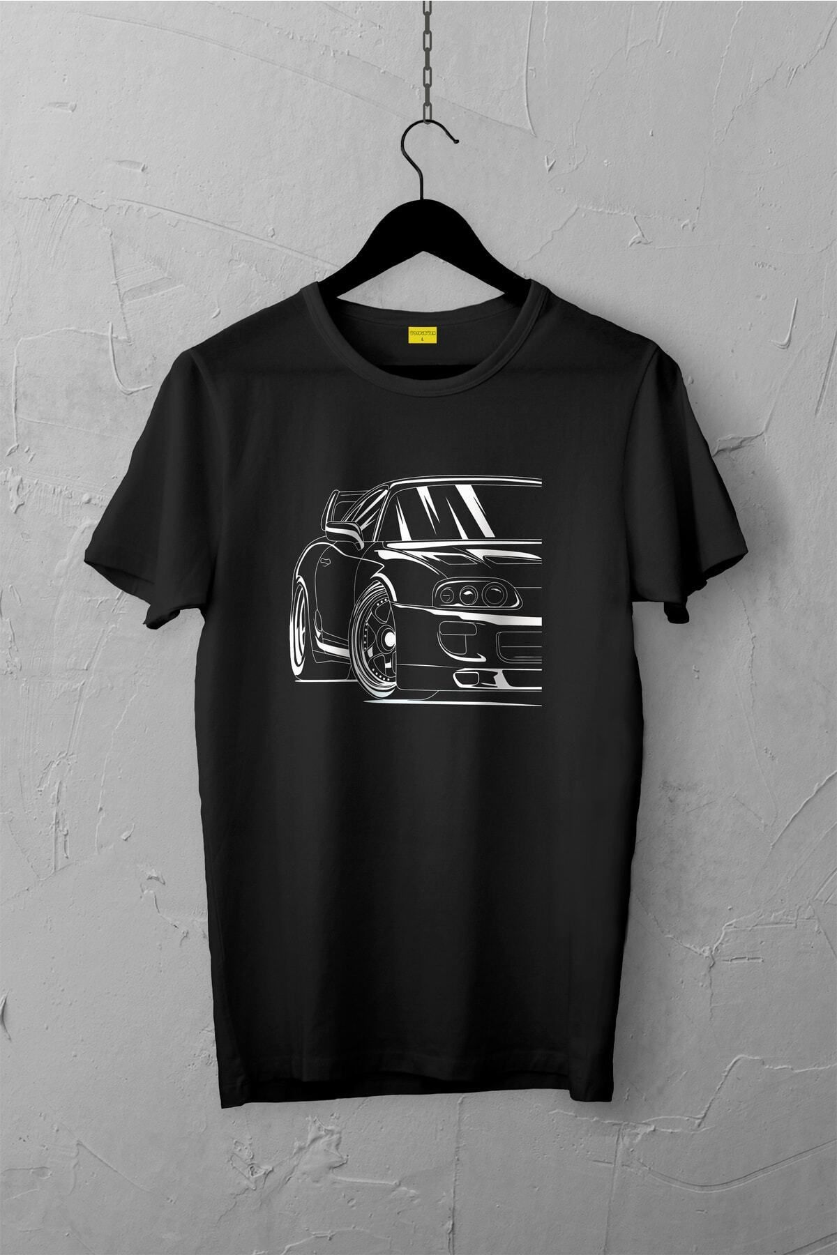 Pisa Art Toyota Supra Design Tshirt , Unisex Premium, Çatlama Solma Yapmaz / Otomobil