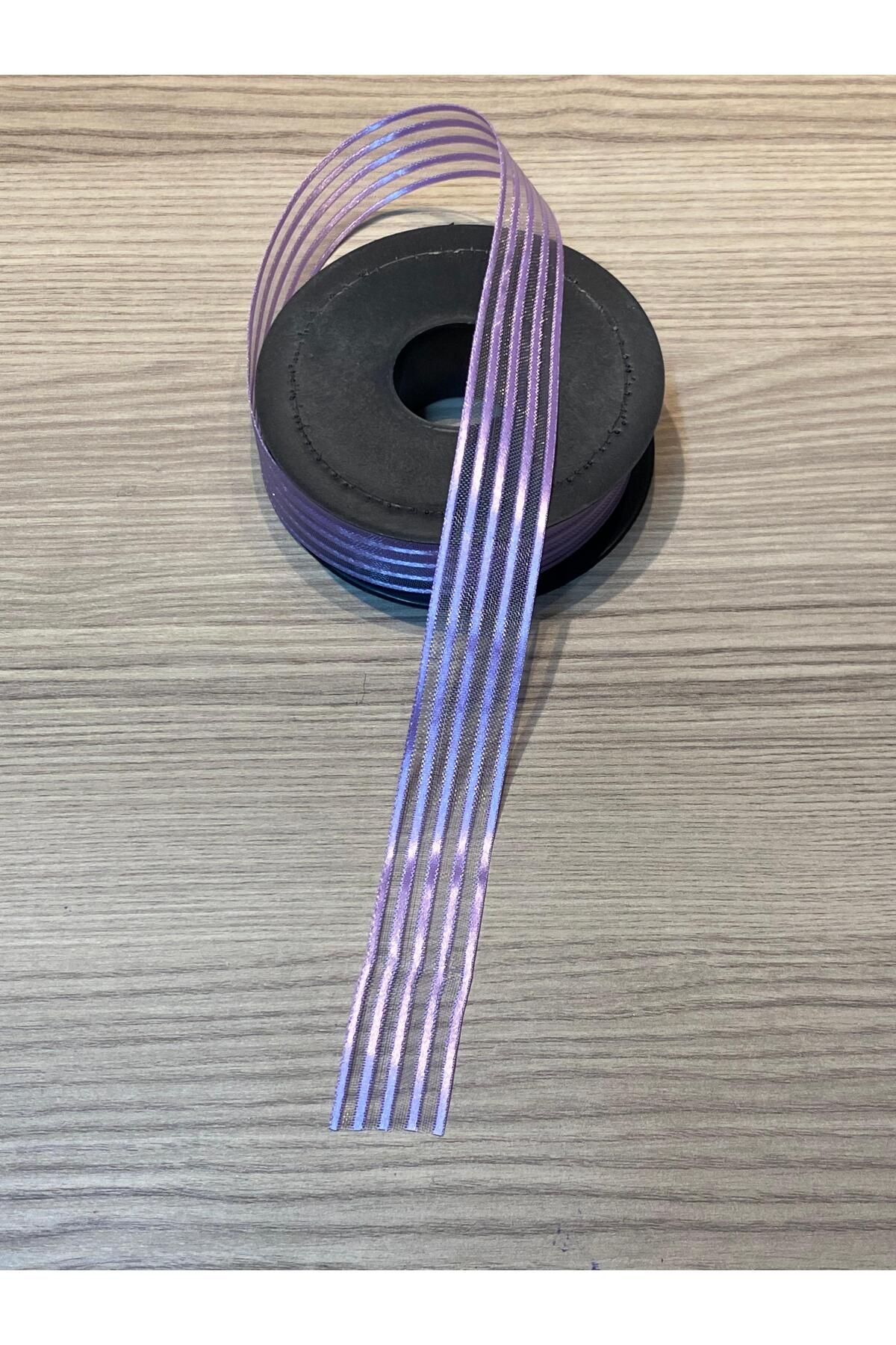 balal giyim Lila Bohça Süsleme Çeyiz Gelin 5 Metre Çizgili Organze Kurdele Tasarım