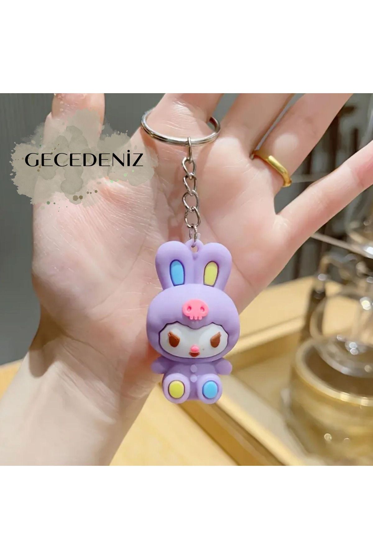 GECEDENİZ Anahtarlık Çizgi Karakter Sanrio Charm Kuromi ve Arkadaşları NO4