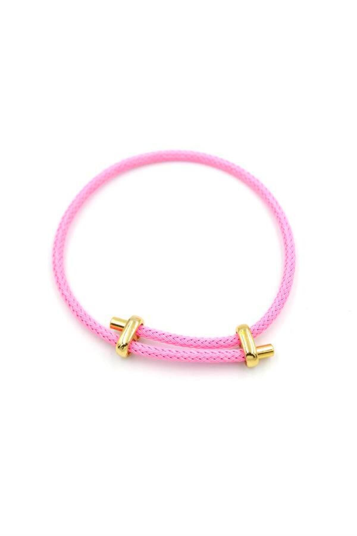 Pink Stil İp Bileklik - Pembe