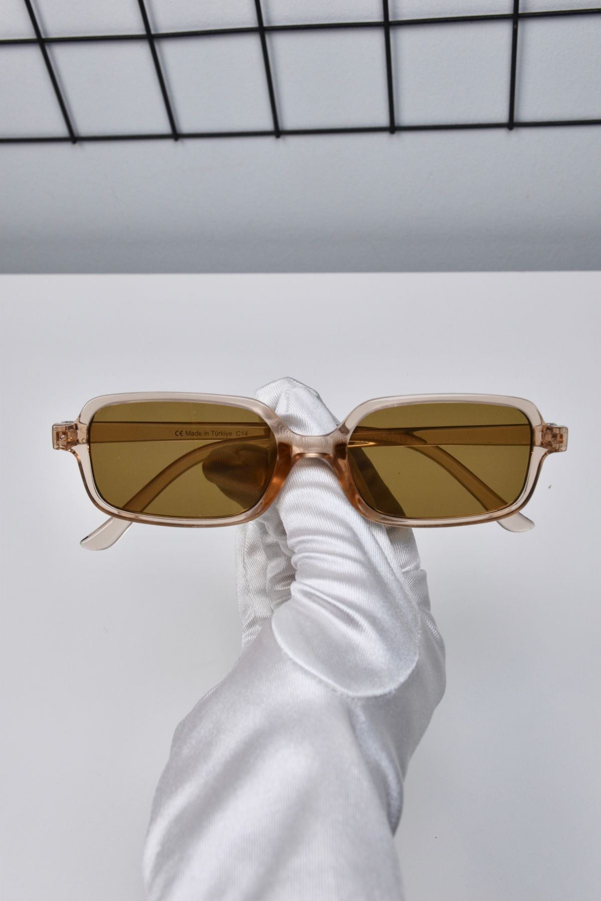 LOOKUP NEW 49-19-145 Ekartman Unisex Kadın Erkek Uv400 Korumalı Kemik Dikdörtgen Kare Mii Güneş Gözlüğü