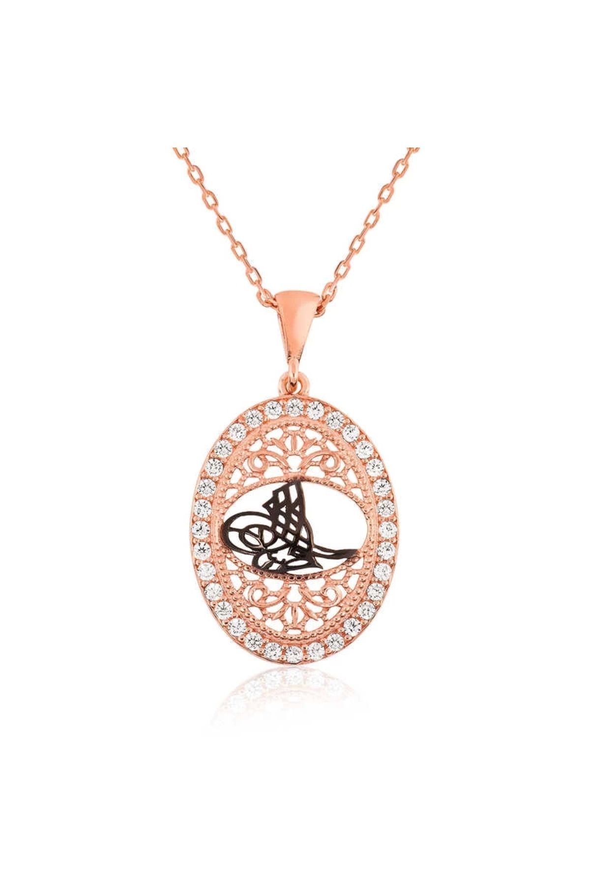 luz&pos Gümüş Rose Osmanlı Tuğralı Kolye