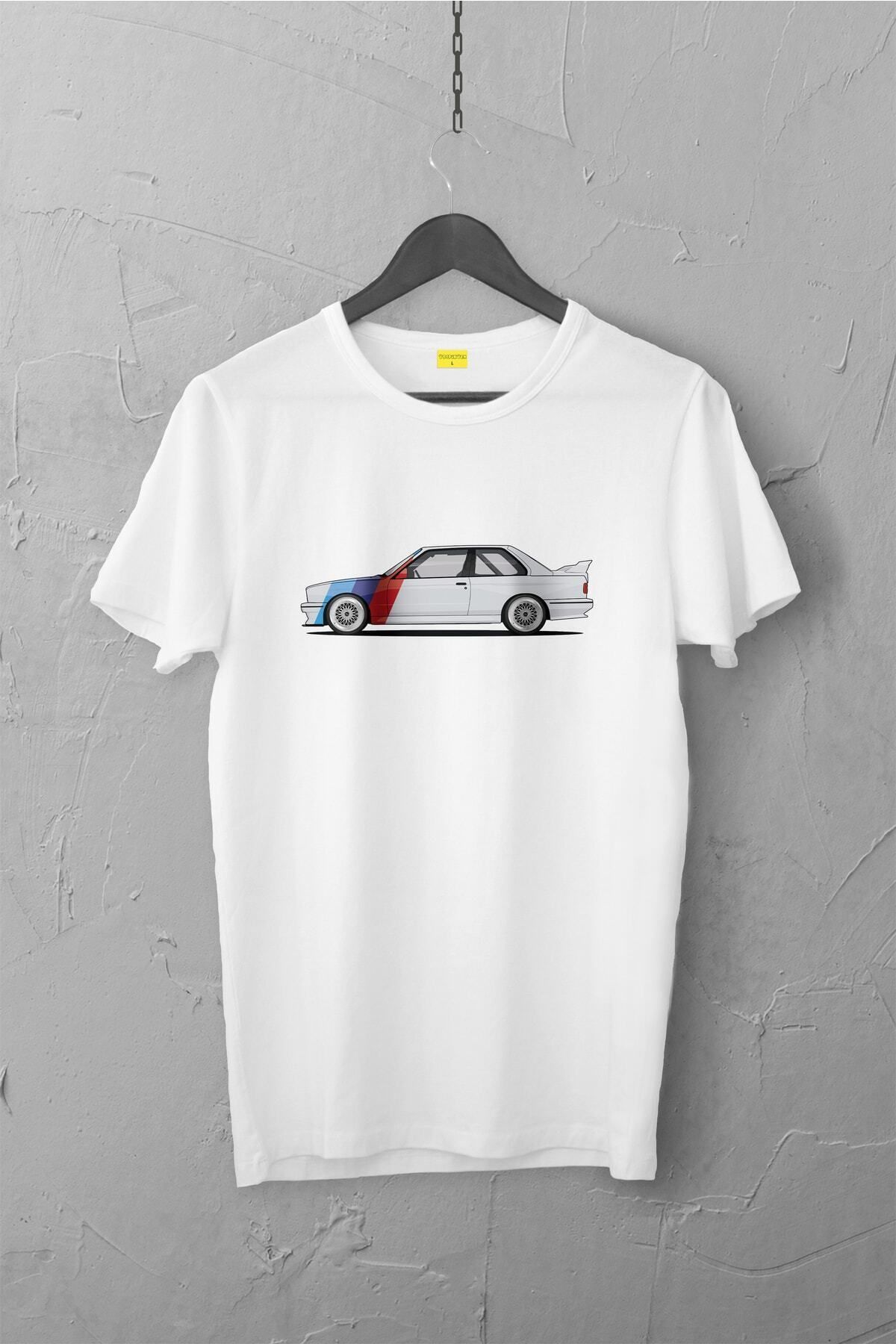 Pisa Art Bmw E30 Tasarımlı Tshirt , Unisex Premium, Çatlama Solma Yapmaz / Otomobil