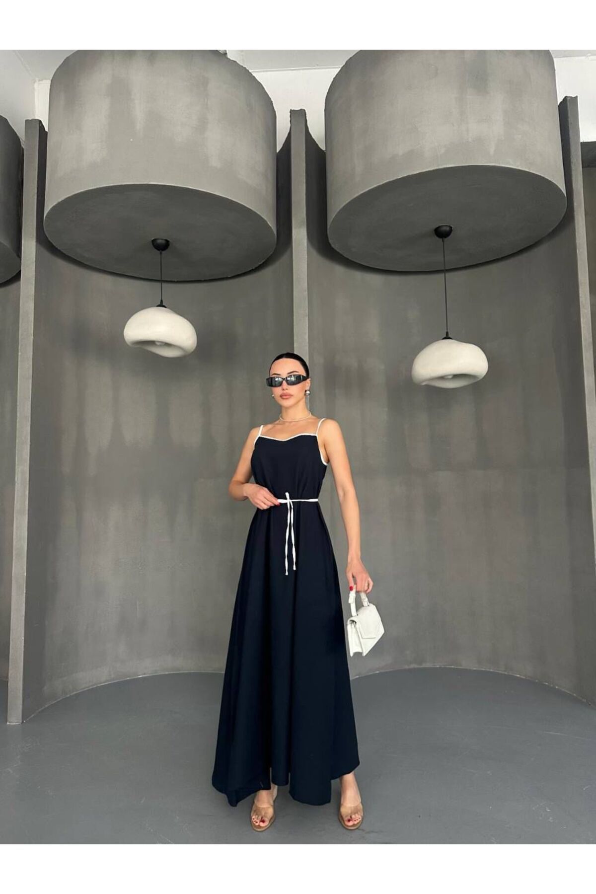 Hotfashion Askılı Uzun Elbise