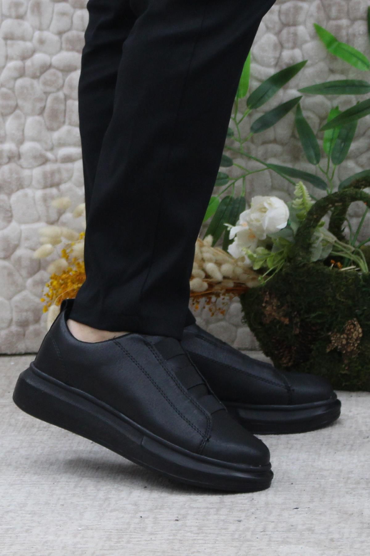 fort 32728 Siyah Rahat Hafif Kalın Taban Lastikli Sneaker Erkek Ayakkabı