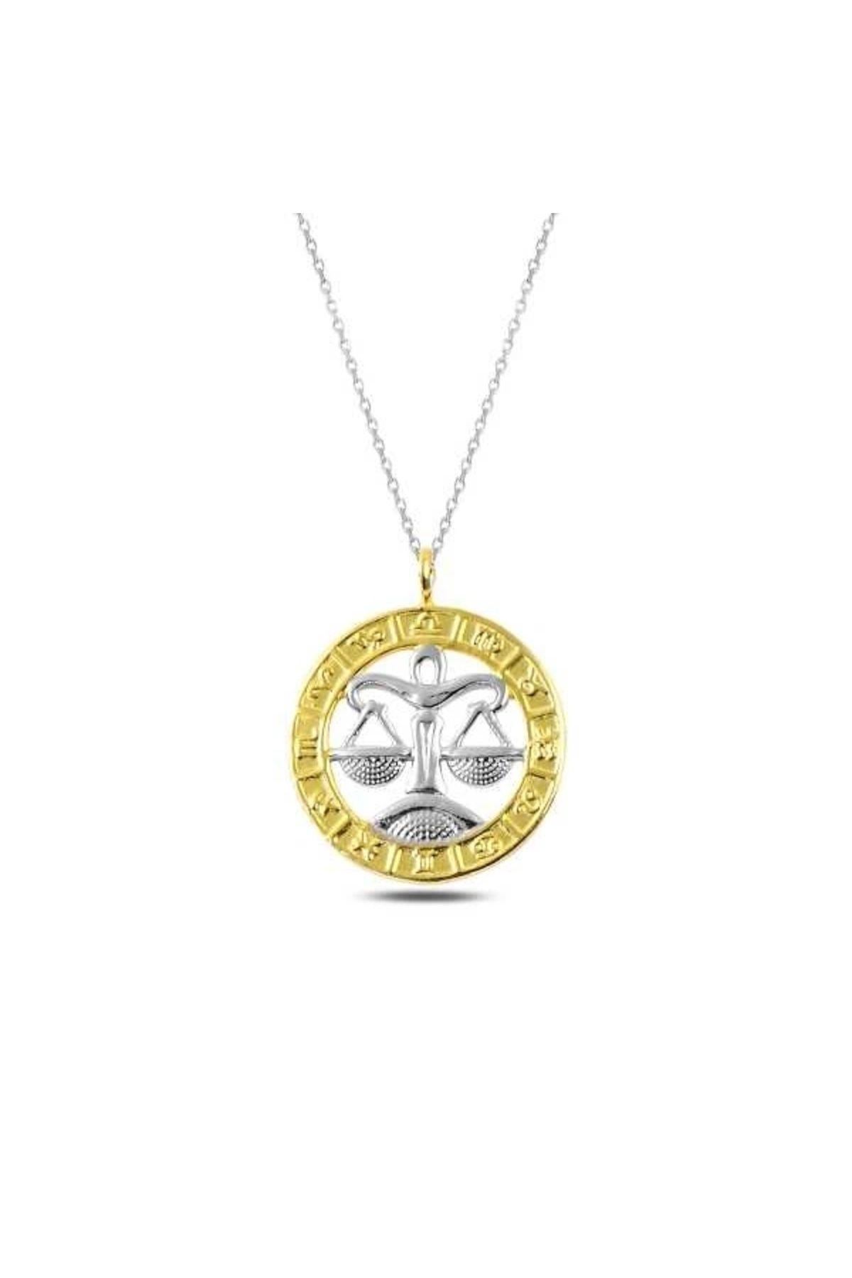 luz&pos gümüş Gold Terazi Burcu Kolye