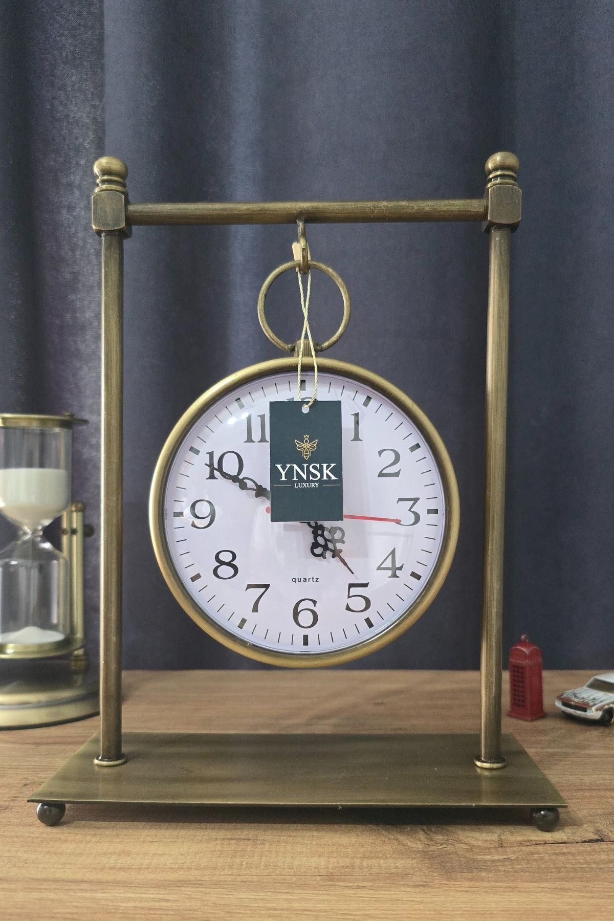 YNSK İkiz Kule Eskitme Masaüstü Saat