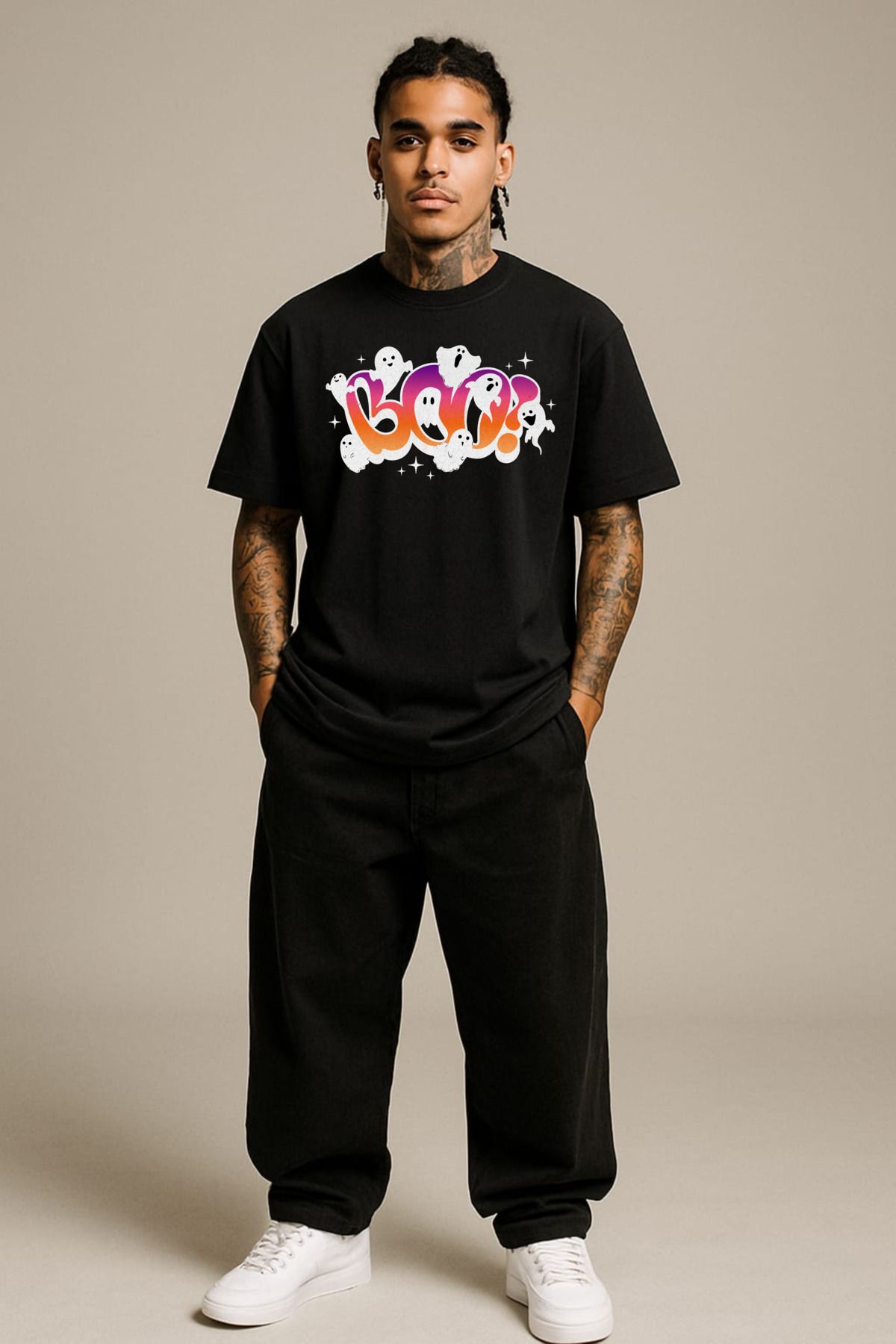 MAYK STREETWEAR OVERSIZE TSHIRT - UNISEX BOO CASPER BASKILI TSHIRT