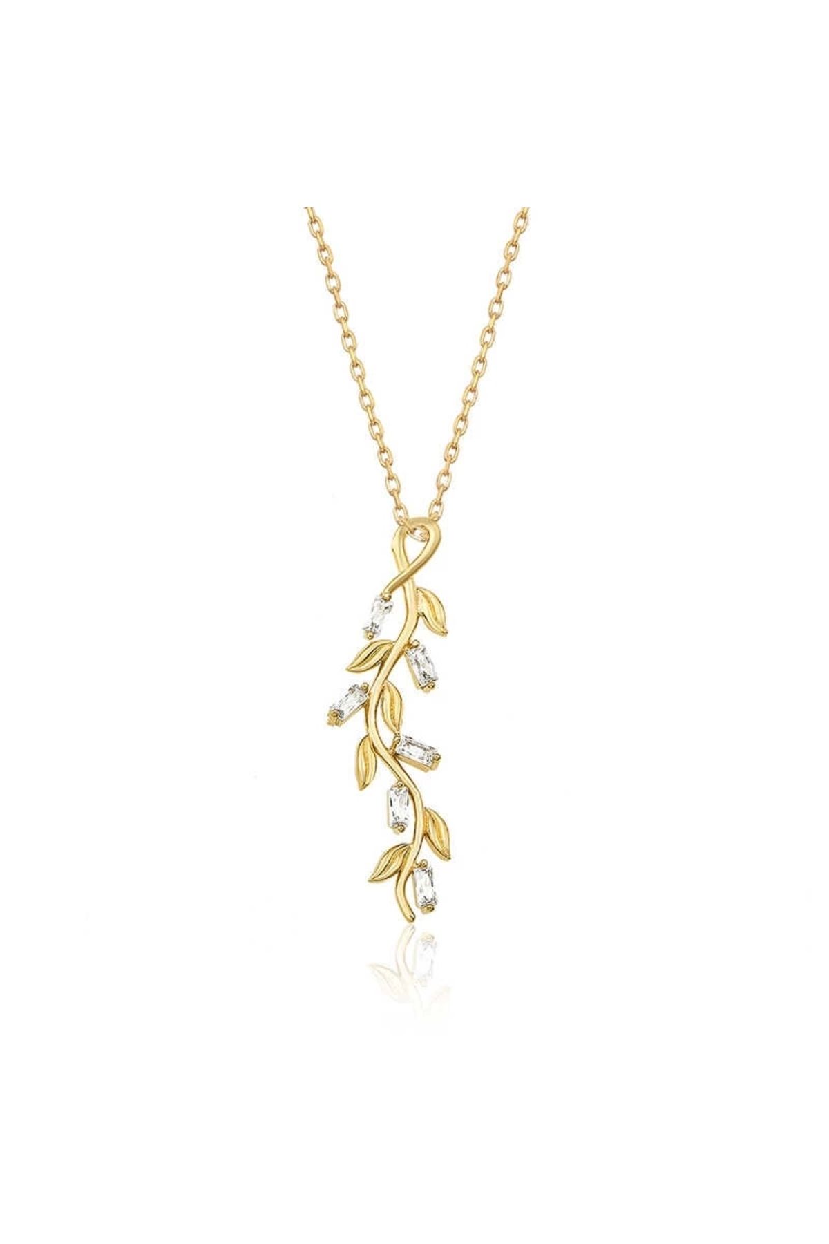 luz&pos Gümüş Gold Sarmaşık Kolye