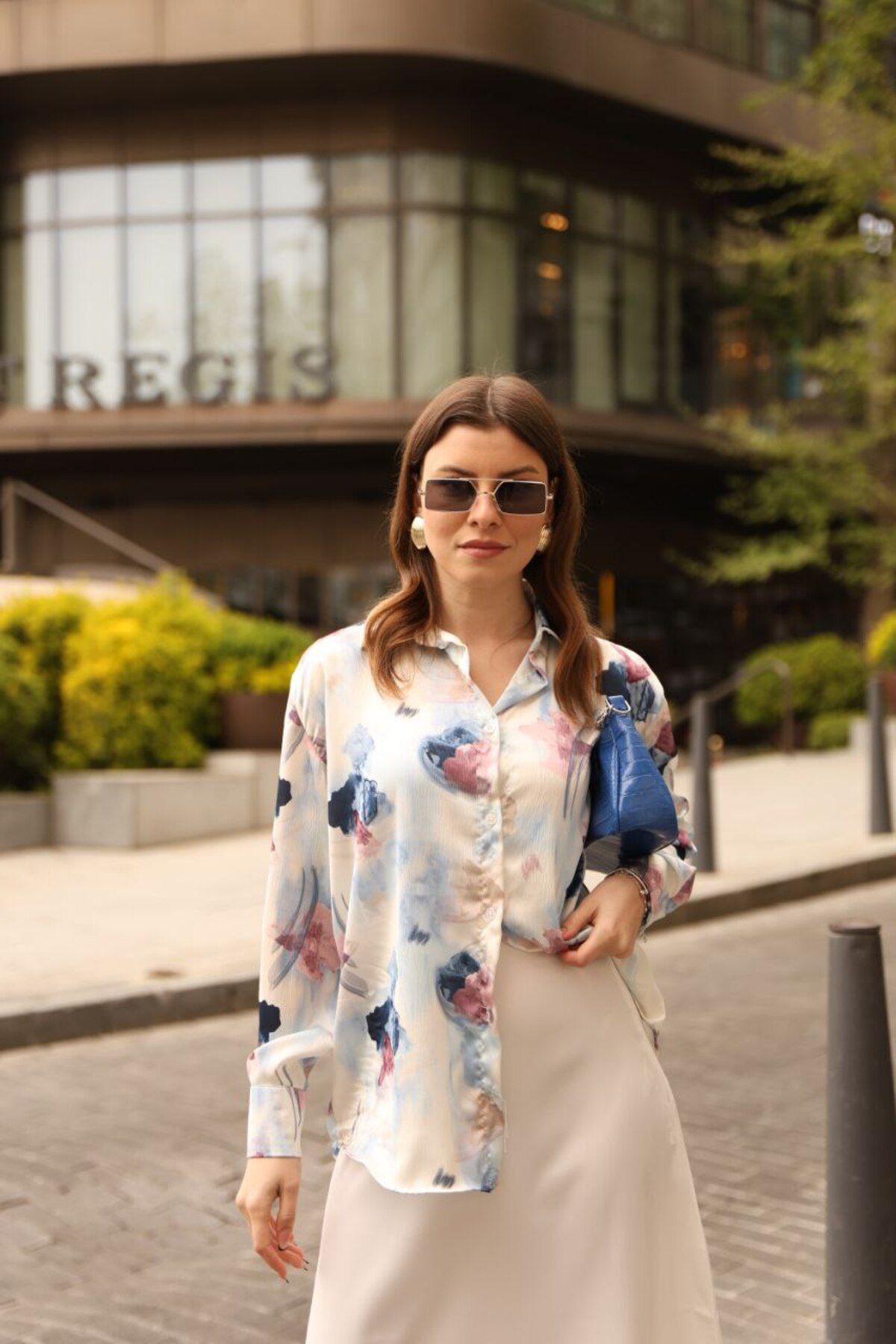 Castivo Fashion Basic Oversize Saten Gömlek
