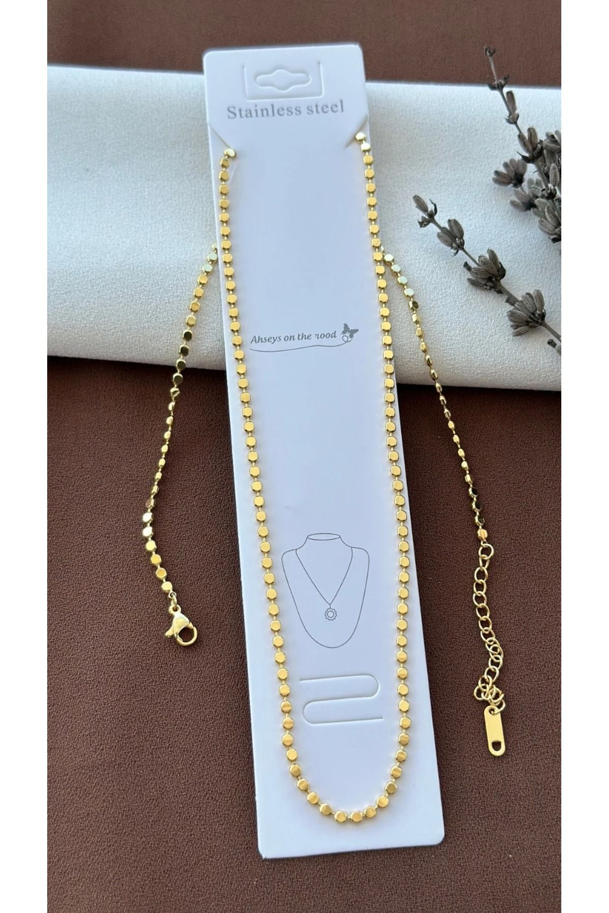 ENA Outlet Gold Kaplama İtalyan Ezme Kolye 60cm