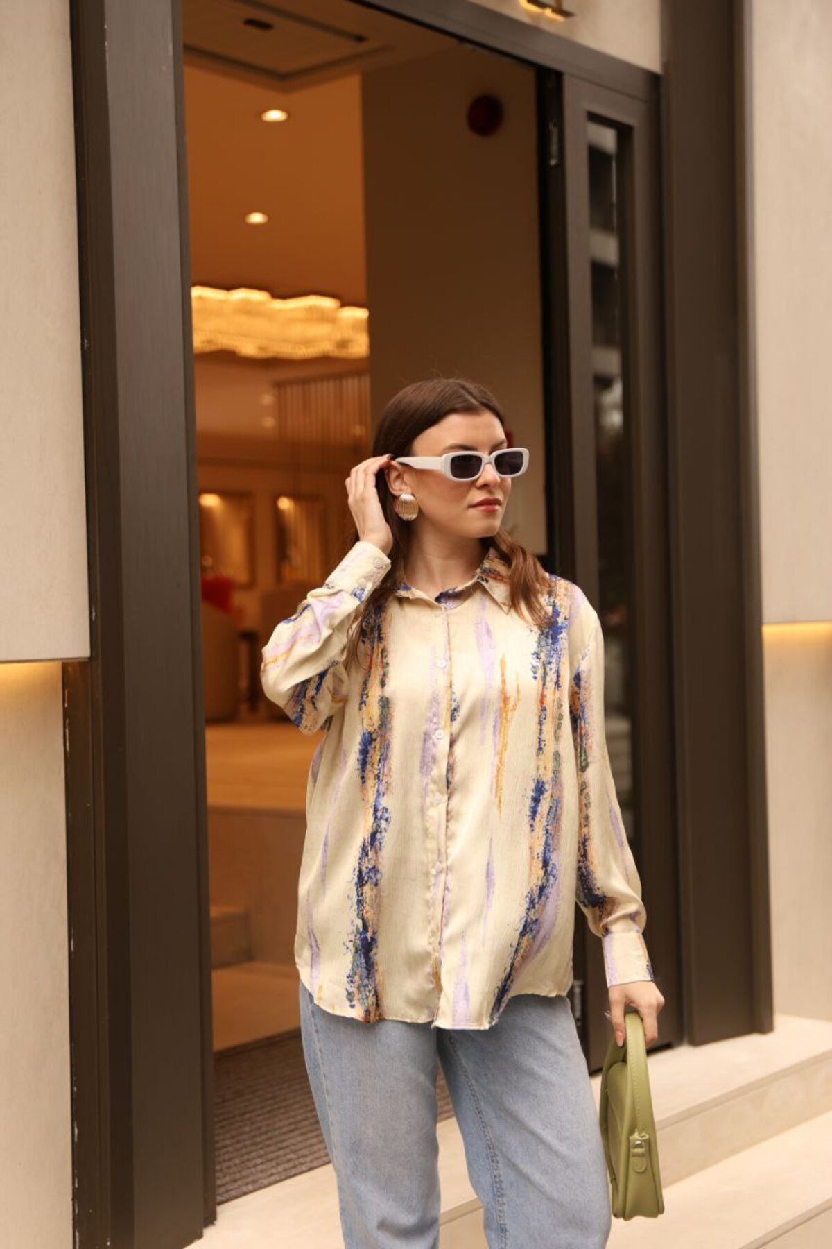 Castivo Fashion Basic Oversize Saten Gömlek