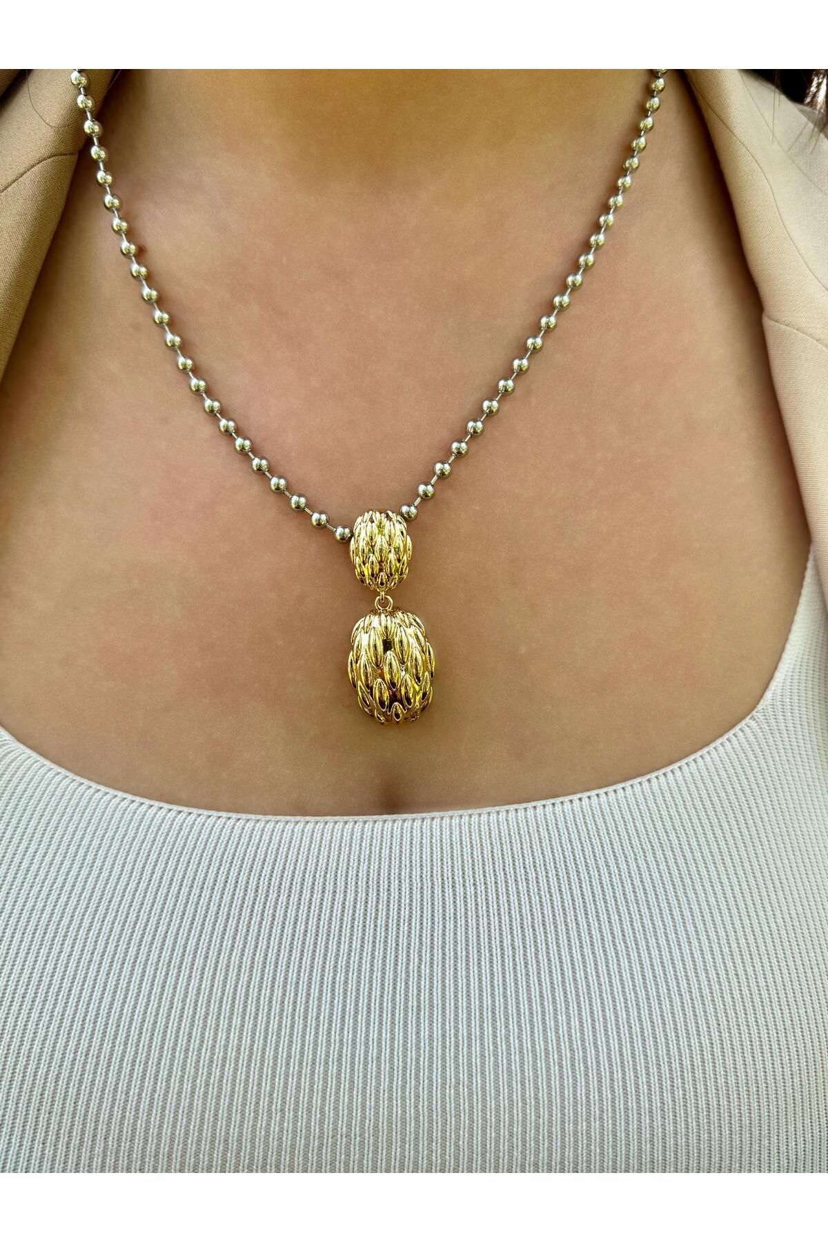 My Life Accessory Çelik Ananas Model Kolye Zarif ve Modern Tasarımın Işıltısı