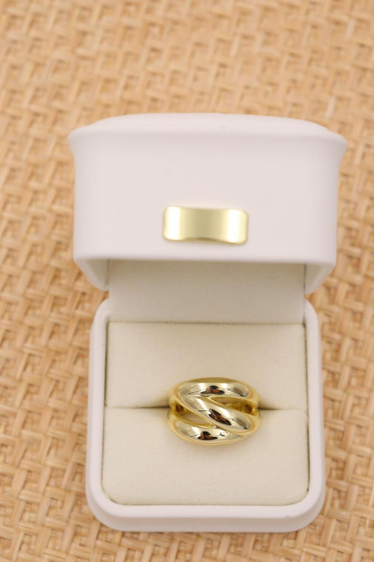 mercanjewelry 3 Halkalı Açık Gold Yüzük