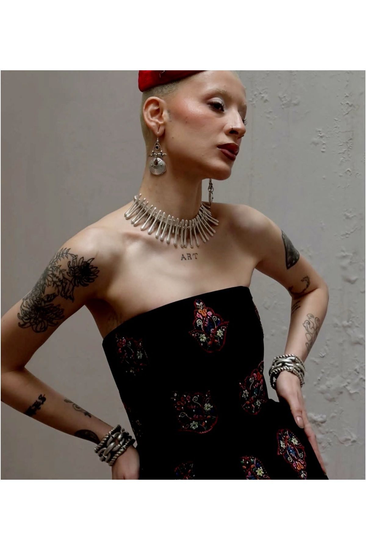 ARBABAG&ACCESSORY ZAMAK METAL ( 0 NİKEL ) 925 GÜMÜŞ KAPLAMA BOHEM-PUNK TARZ KOLYE