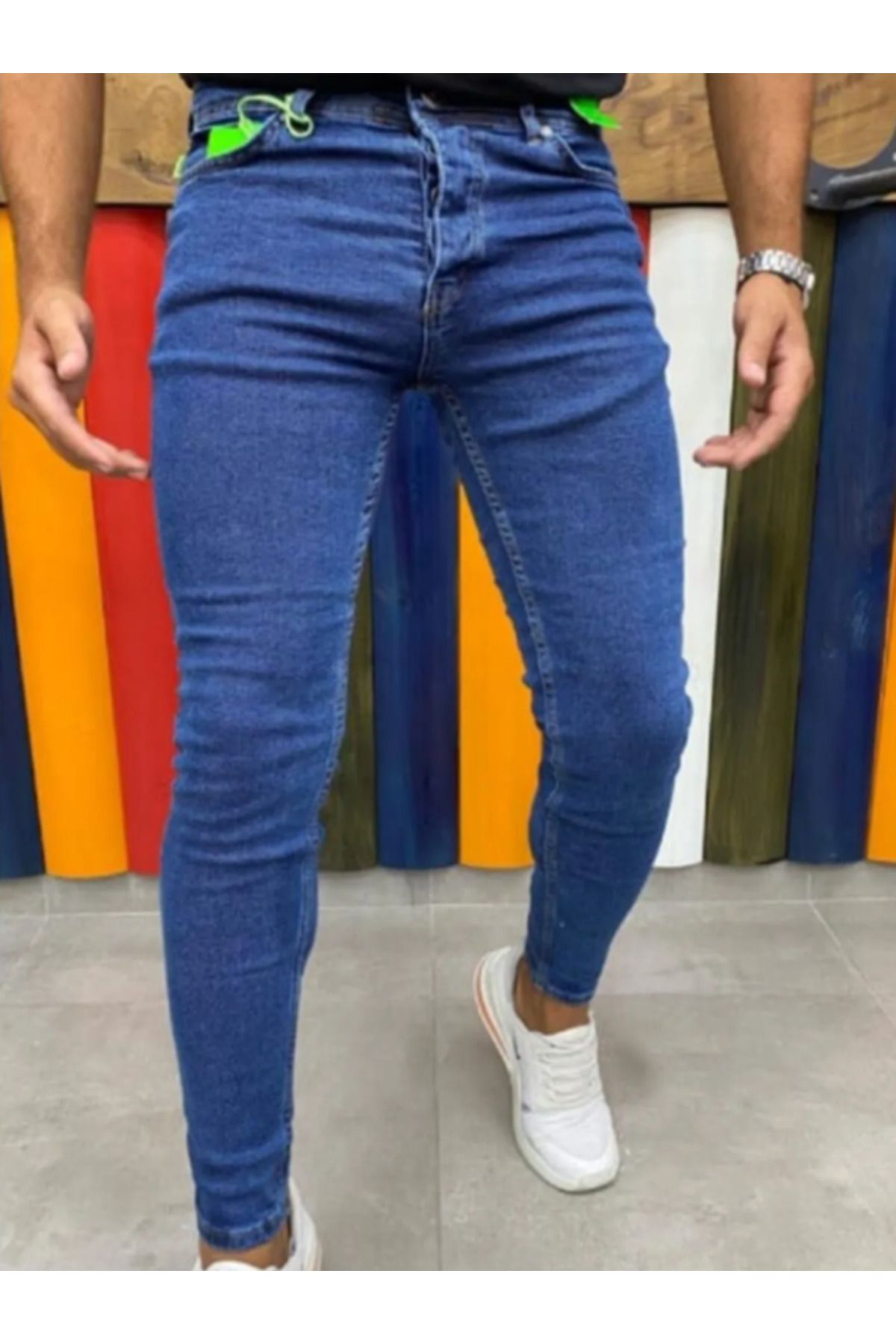 rıwalry denım Erkek Italyan Kesim Kot Pantolon Skinny