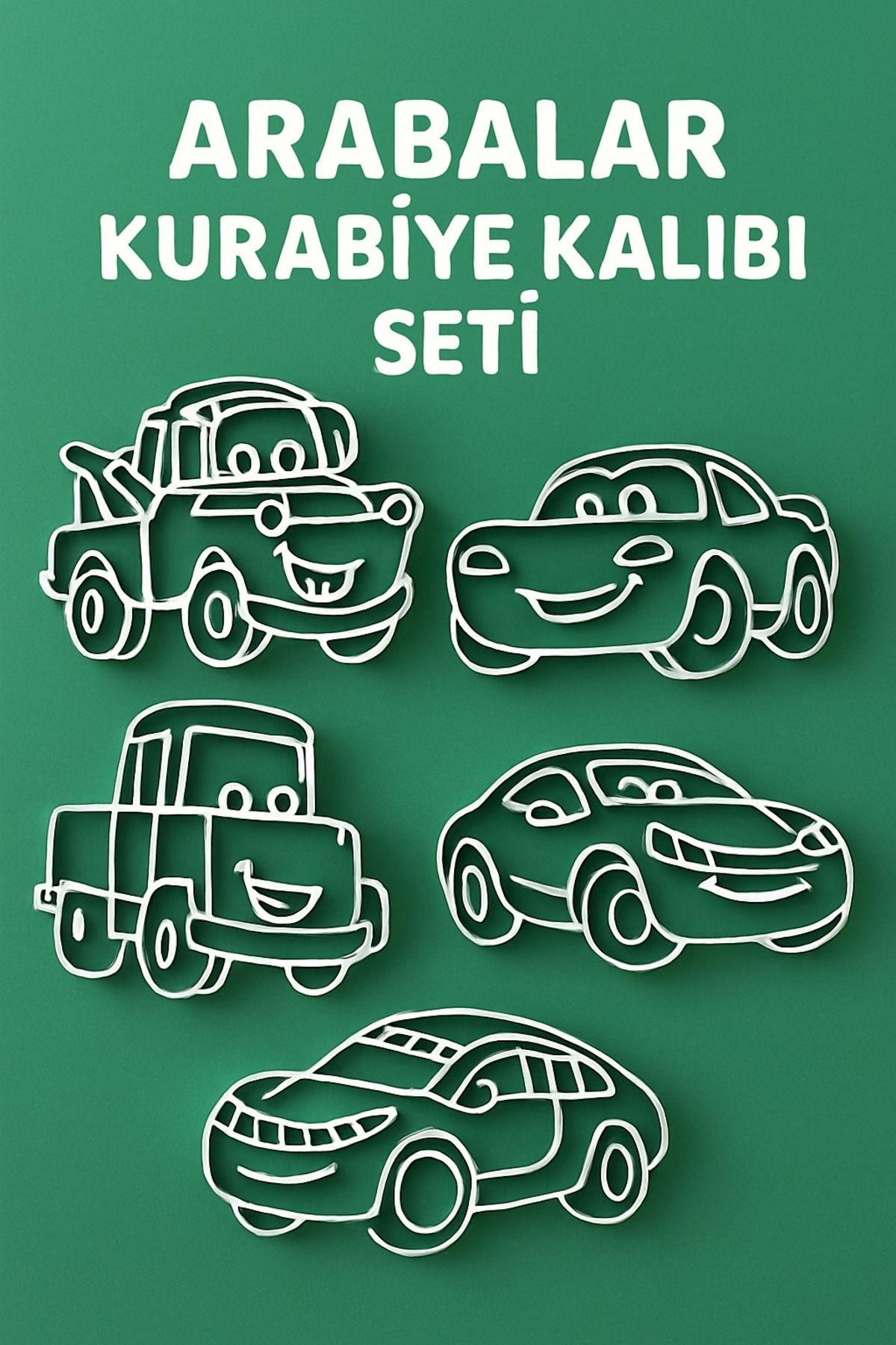 Filkorium3D Cars Arabalar 6'lı Kurabiye Kalıbı, Şimşek McQueen Kurabiye Kalıbı, Kurabiye Kalıbı - Şeker Kalıbı