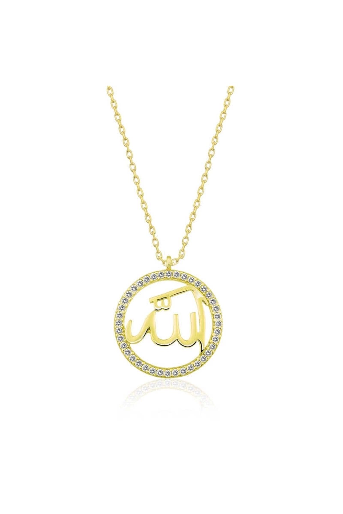 luz&pos Gümüş Gold Arapça Allah Yazılı Kolye