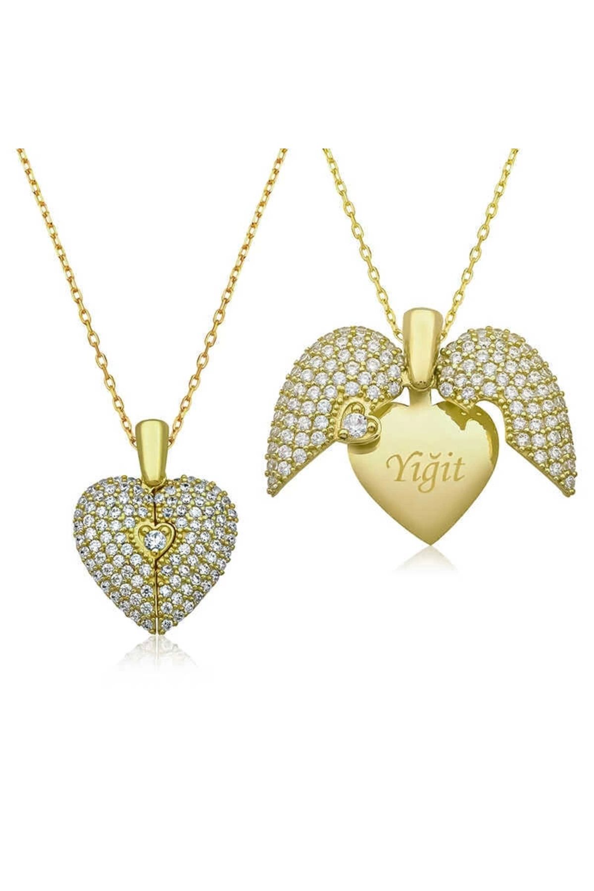luz&pos Gümüş Gold Kalbimdeki Sır Kolye
