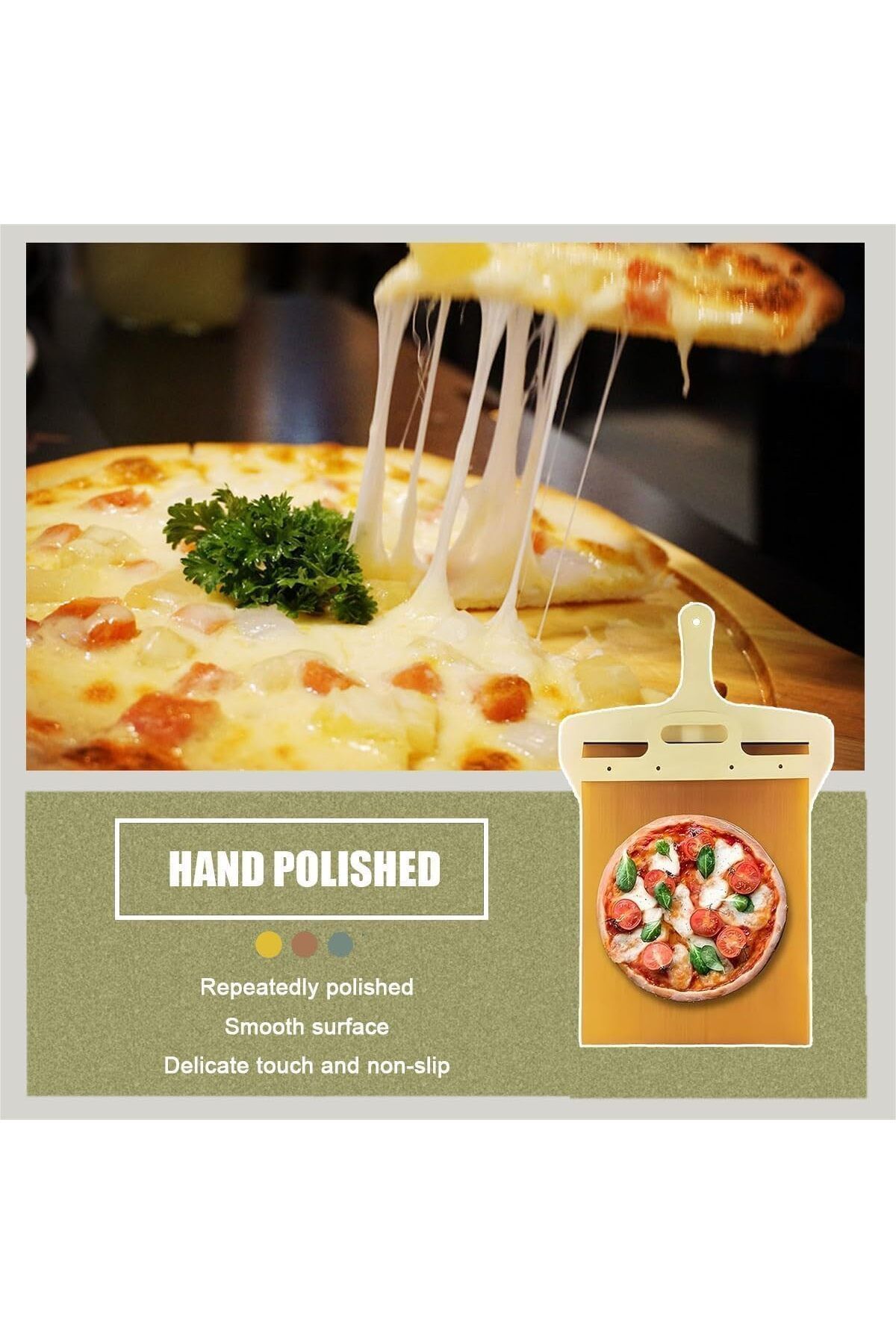 Generic-ALMEKAQUZ Sliding Pizza Crust, Pizza Paddle with Handle, Dishwasher Clean Sliding Pizza Spatula, Pi 6