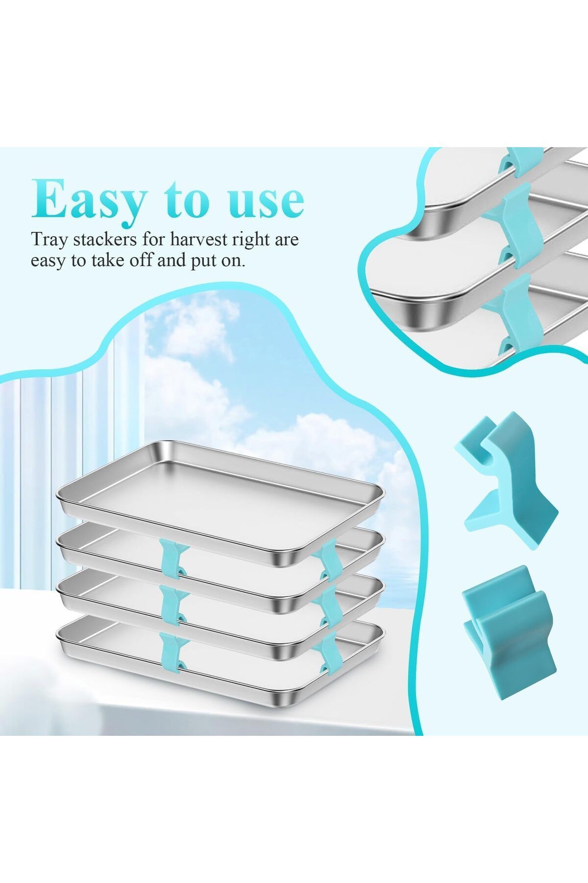 Generic-16PCS Baking Sheet Stackers, Reusable Trays Stacking Holder, Space-Saving Trays Stacking Holder, Mu 2