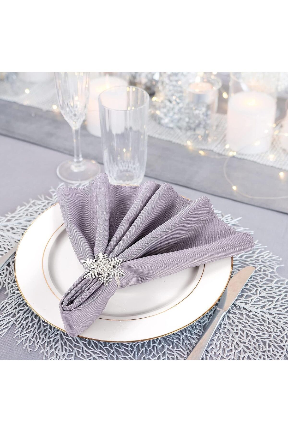 Generic-Excefore 8 Piece Napkin Ring Set for Elegant Table Settings 5